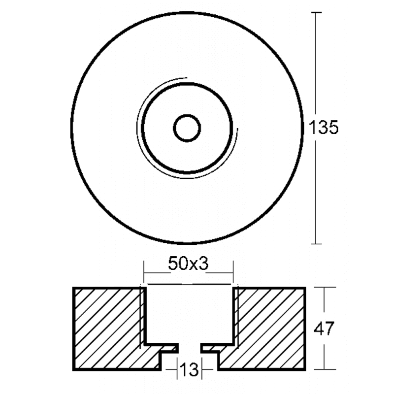 ANODO TONDO Ø MM.135 H.47 - 2
