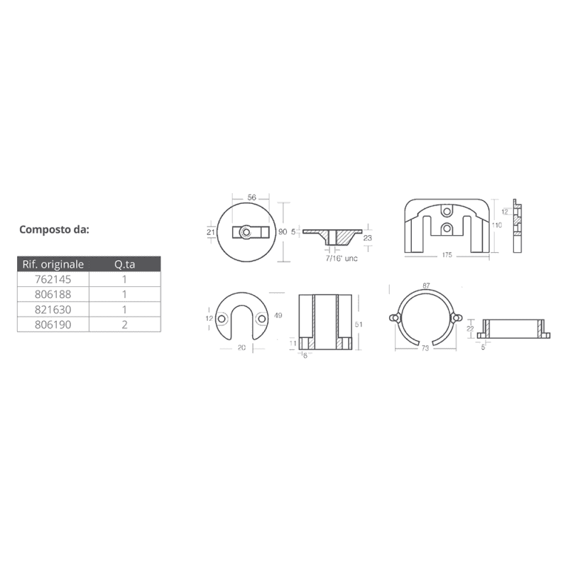 KIT ALLUMINIO MERCRUISER BRAVO I - 2