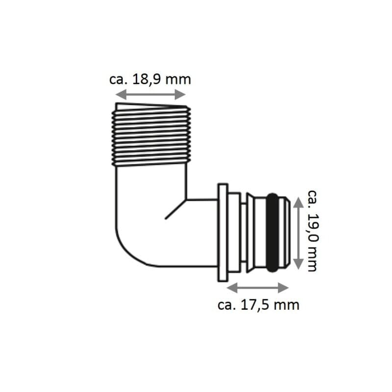 KIT RACC. 1/2' QEST 90° 2PZ - 3