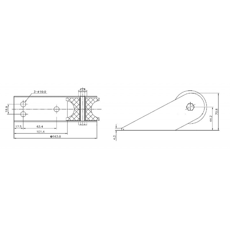 MUSONE DI PRUA INOX MM. 223 - 2