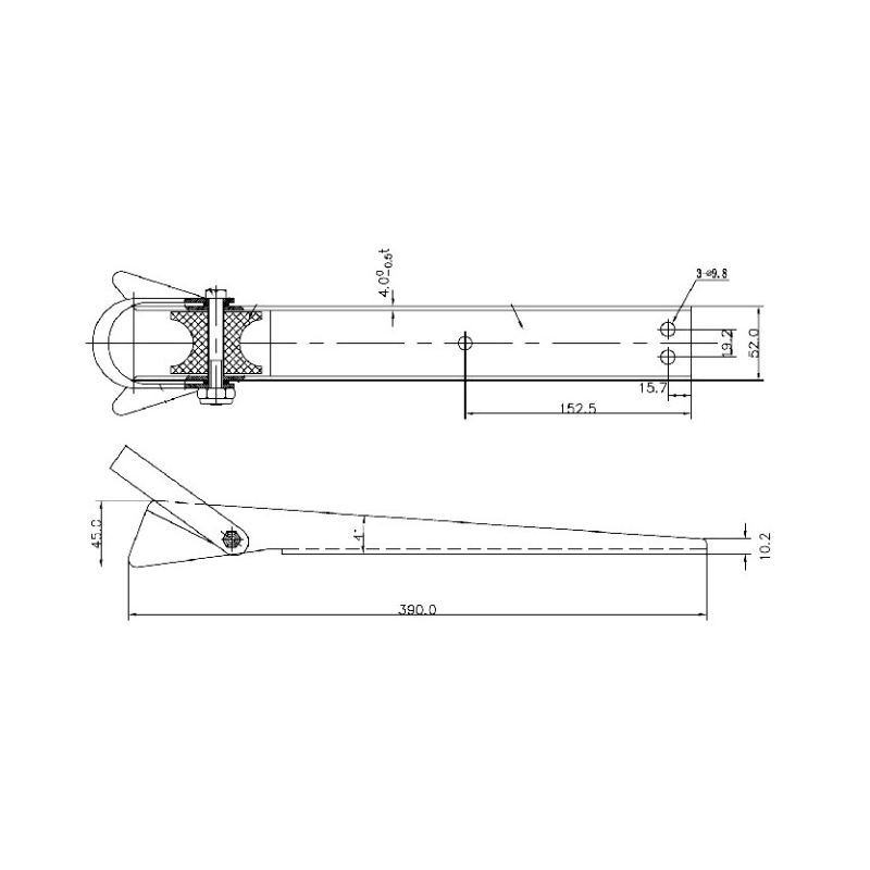 MUSONE DI PRUA INOX MM. 390 - 4