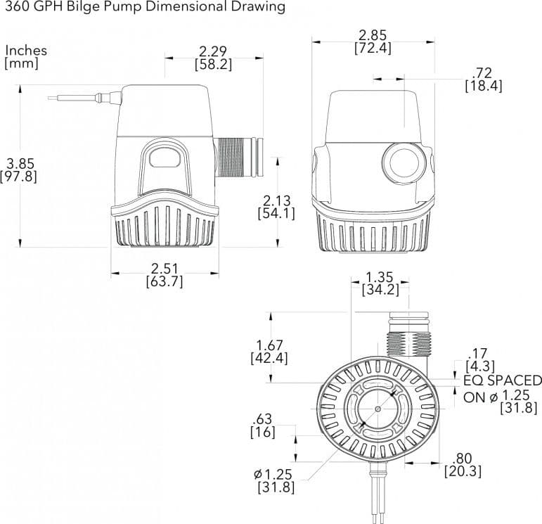 POMPA SOMM. 360GPH 12V 24DA - 2