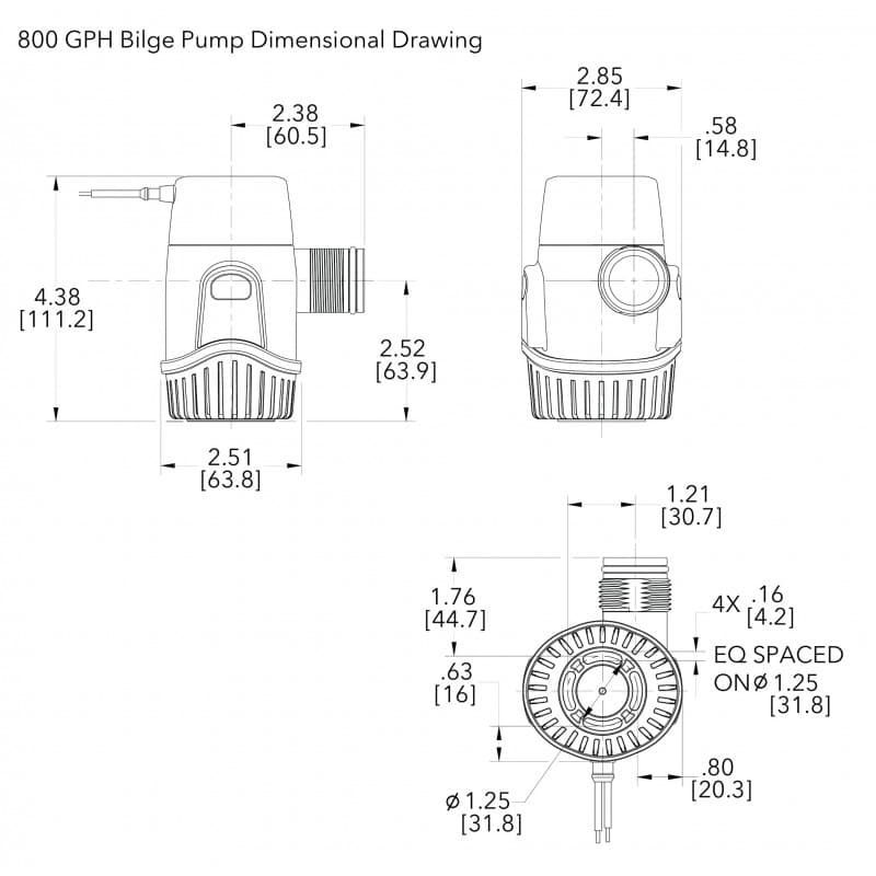 POMPA SOMM. 800GPH 12V 20DA - 4