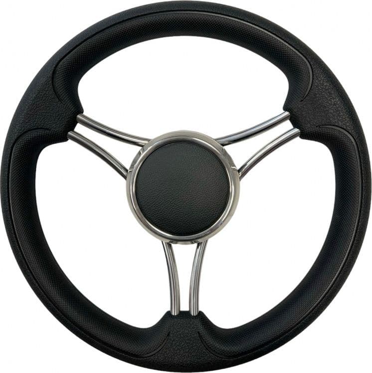 RUOTA TIMONE NERO PELLE Ø MM.350