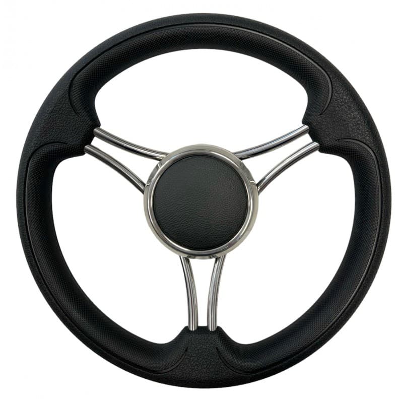 RUOTA TIMONE NERO PELLE Ø MM.350 - 2