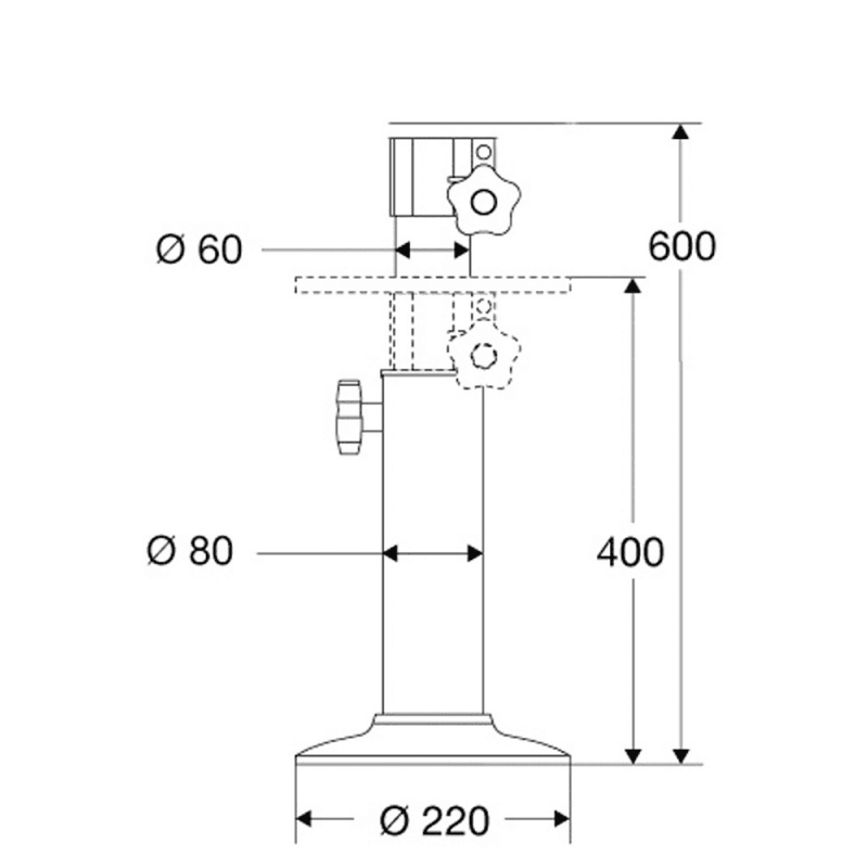 SUPPORTO TELESCOPICO MM.400/600 - 4
