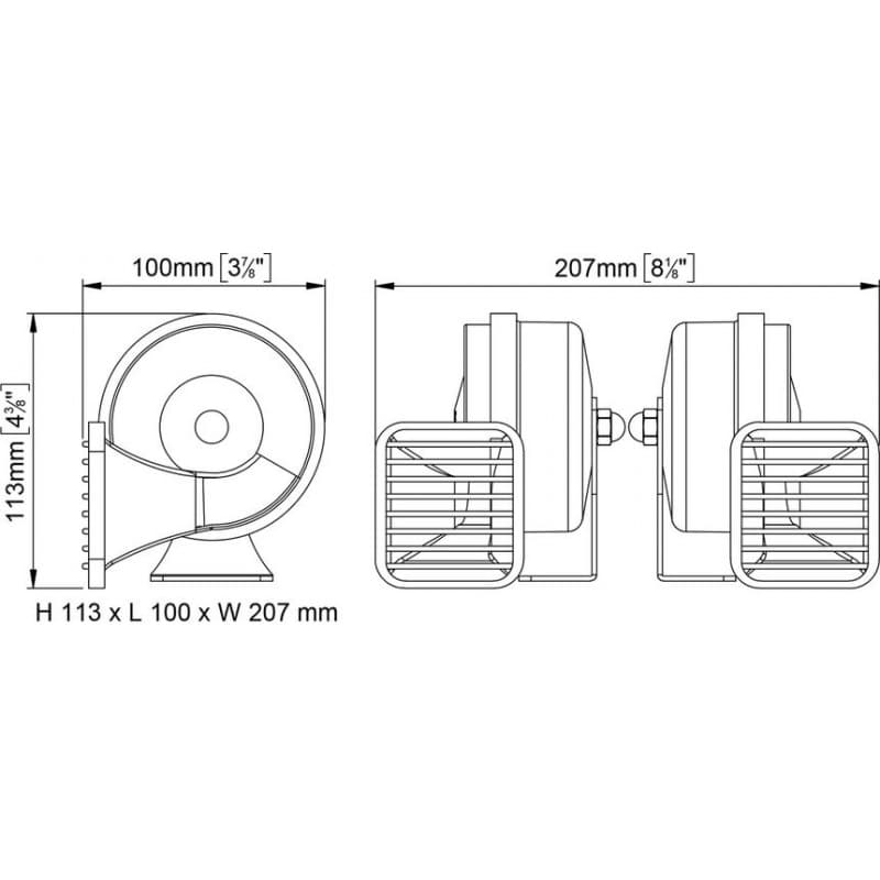 TROMBA DOPPIA CROMATA 12V. - 4