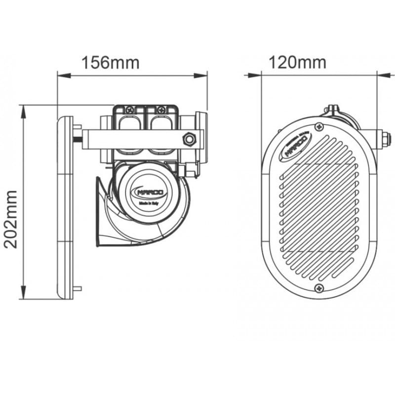 TROMBA INCASSO CROMATA 12V. - 2