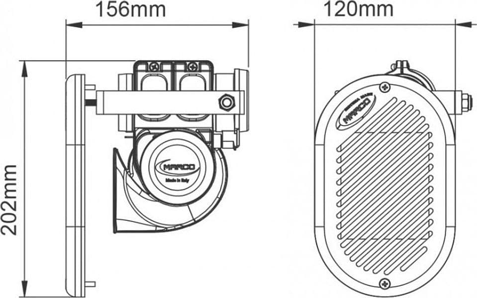 TROMBA INCASSO CROMATA 12V. - 6