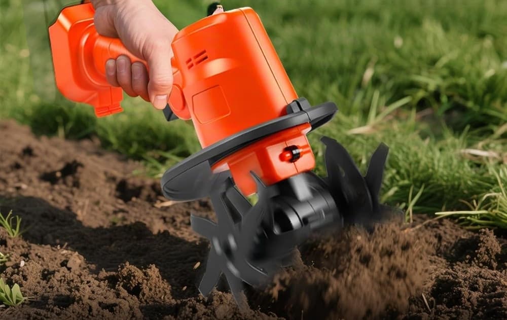 COLTIVATORE ELETTRICO PORTATILE A BATTERIA ALTA POTENZA VELOCITÀ 235RPM MOTOZAPPA GIARDINO - 8