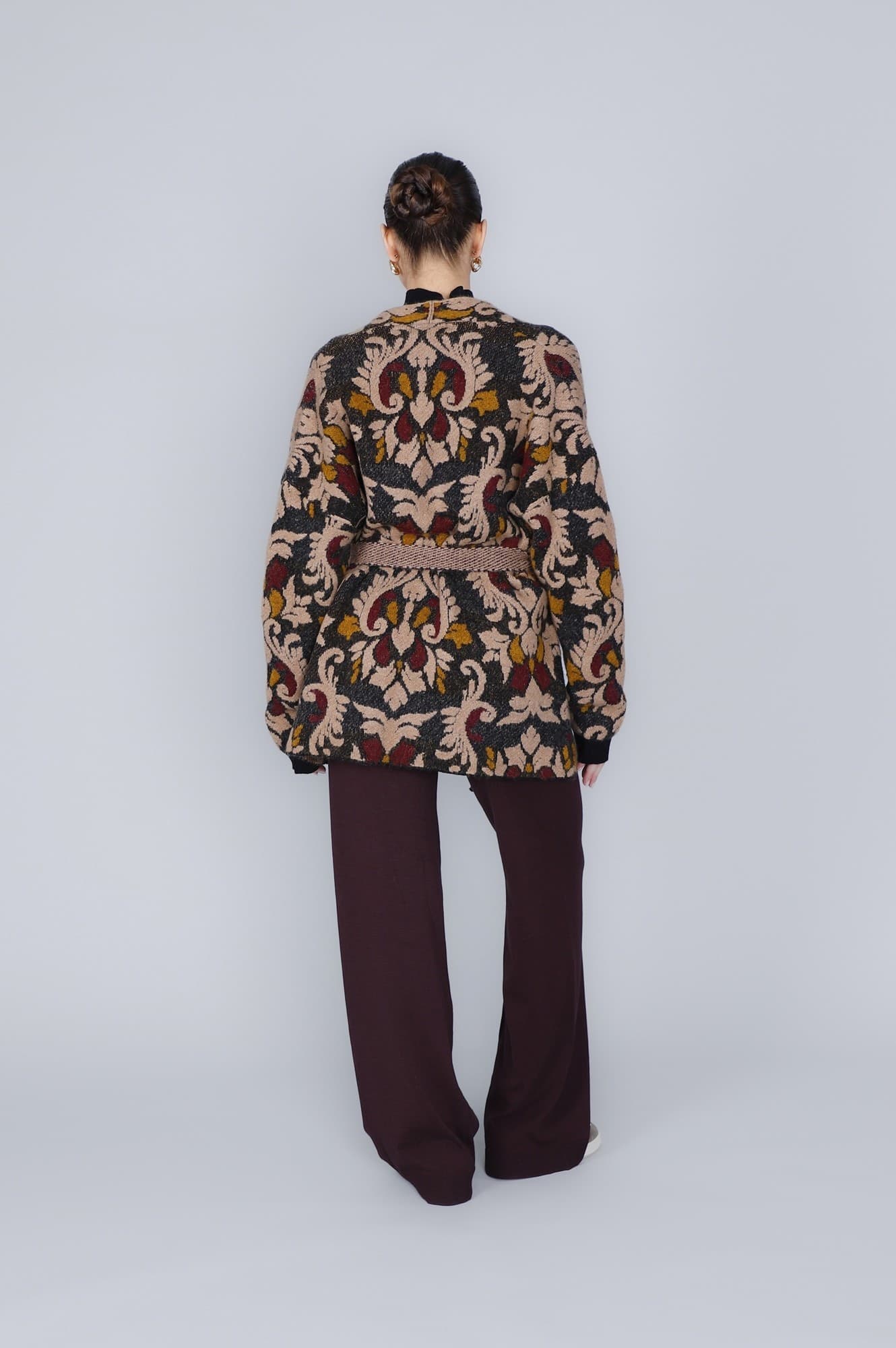 MAXY CARDIGAN CON CINTURA JACQUARD - 2