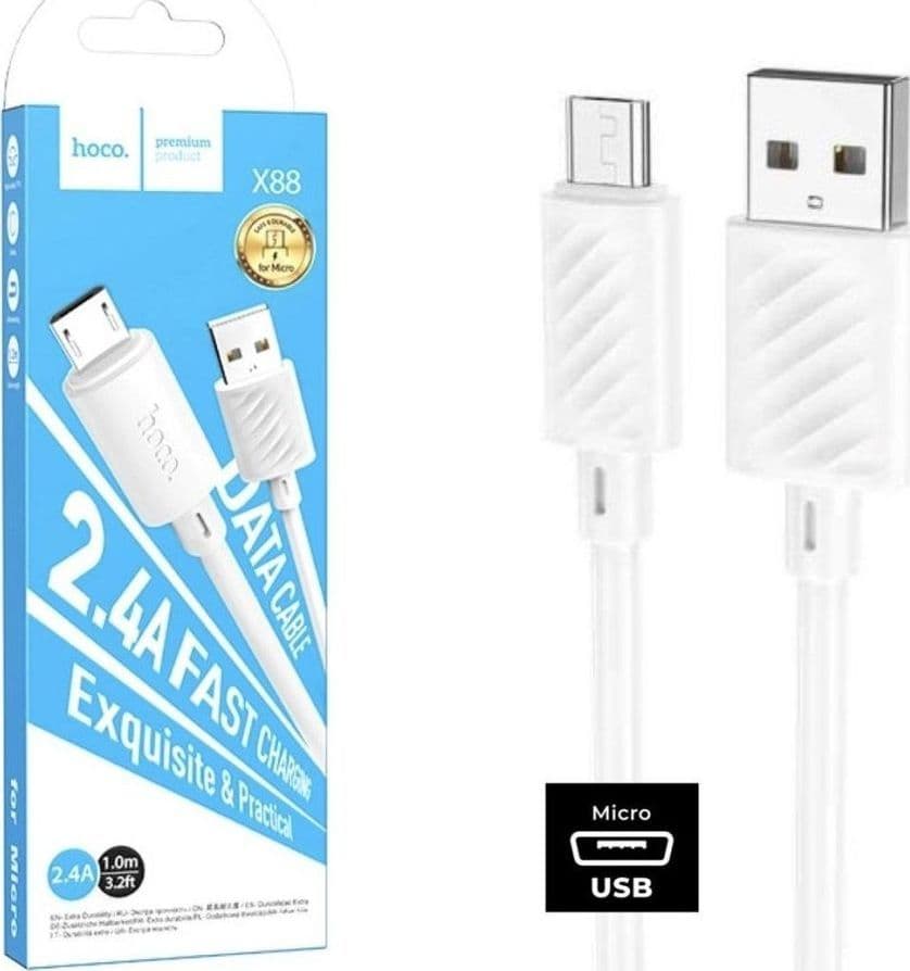 CAVO DI RICARICA HOCO USB-A A MICRO-USB 1M X88 BIANCO