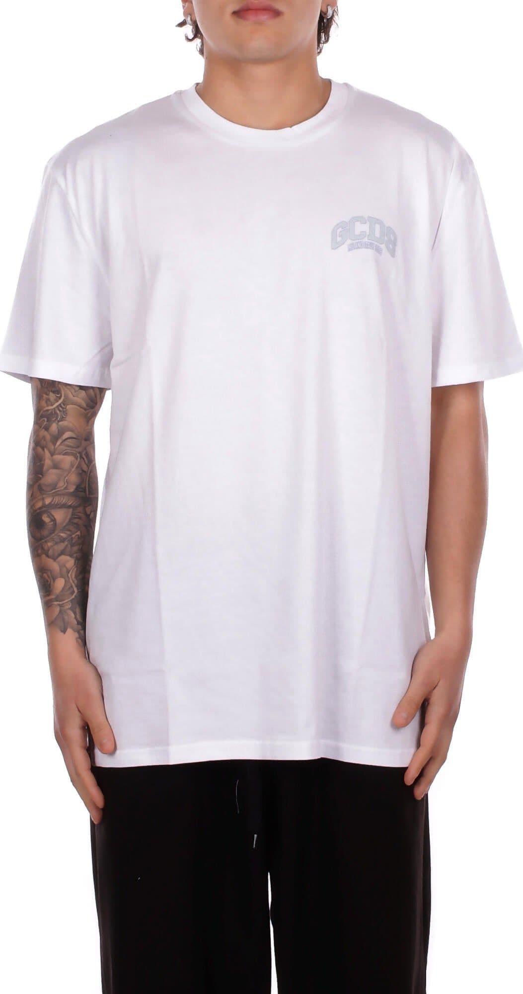 GCDS gcds uomo t-shirt c1meqc041j104 100g logo lounge ss t-shirt white green - 7