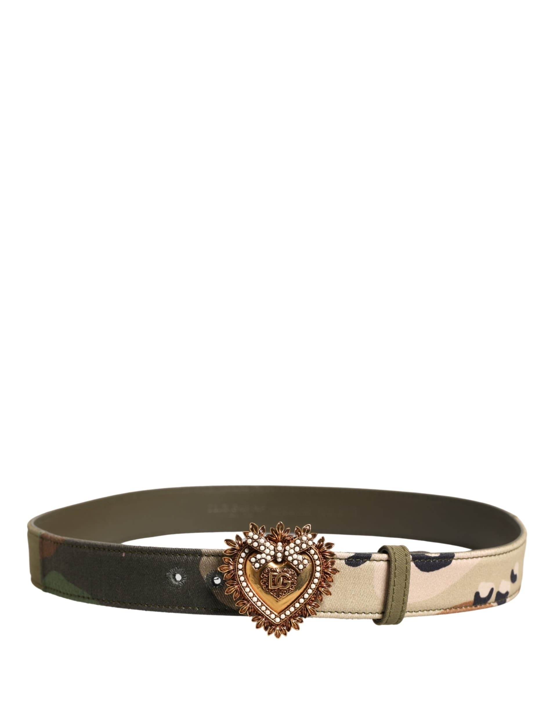 Dolce & Gabbana Green Camouflage Devotion Metal Buckle Belt - 3