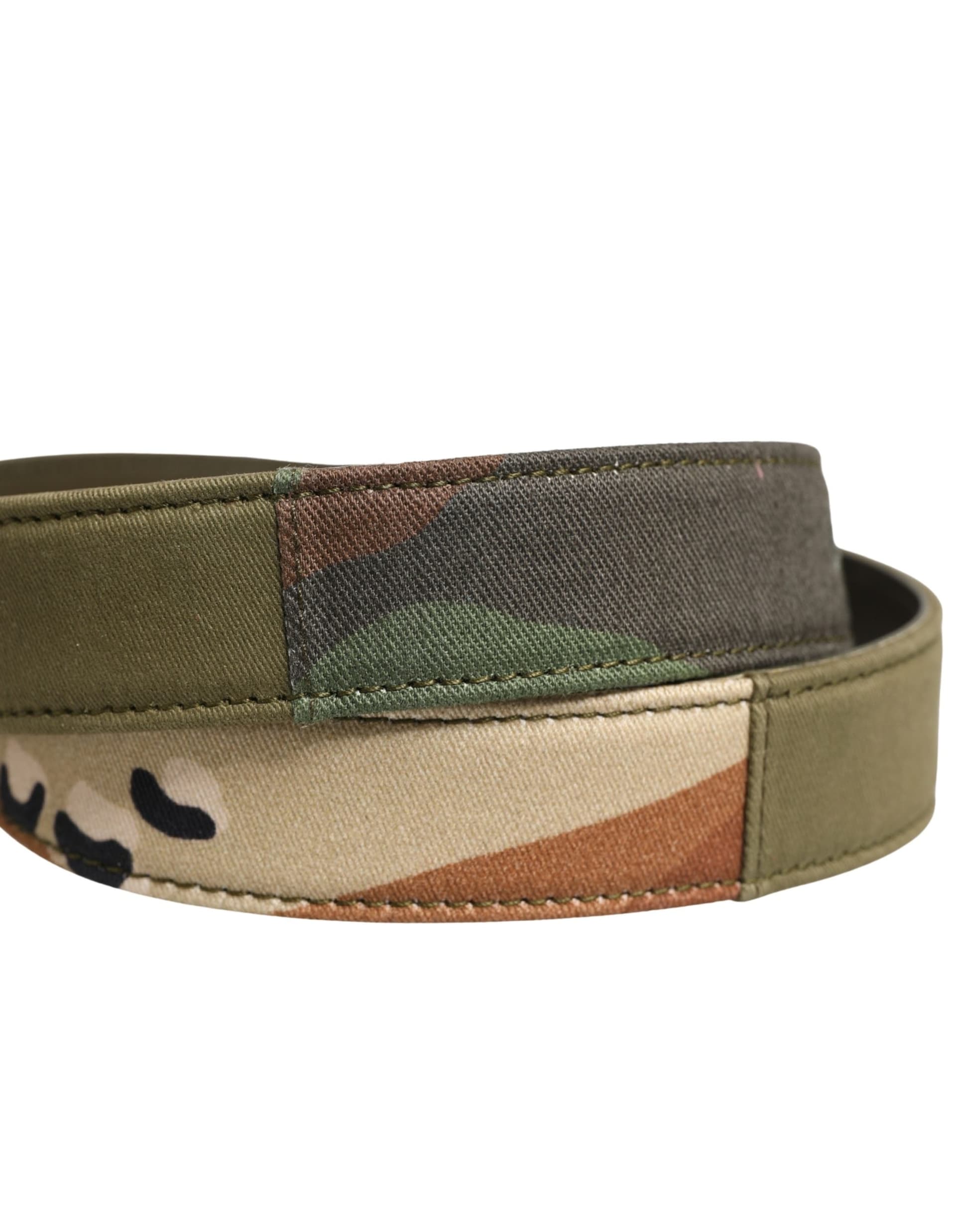 Dolce & Gabbana Green Camouflage Devotion Metal Buckle Belt - 5
