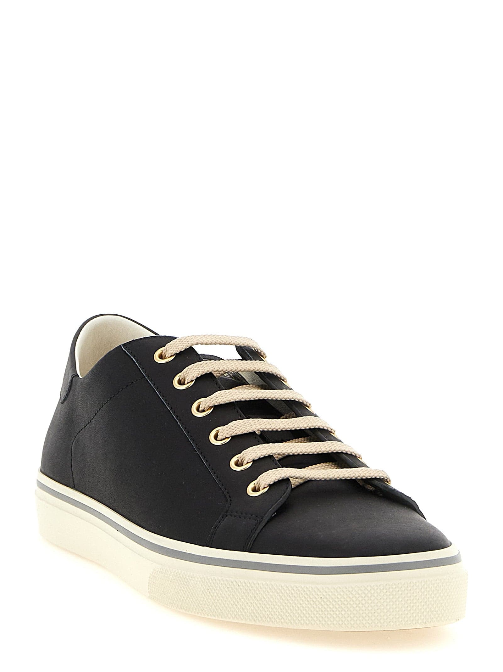 Brunello Cucinelli Black Calfskin Low Top Sneakers - 2