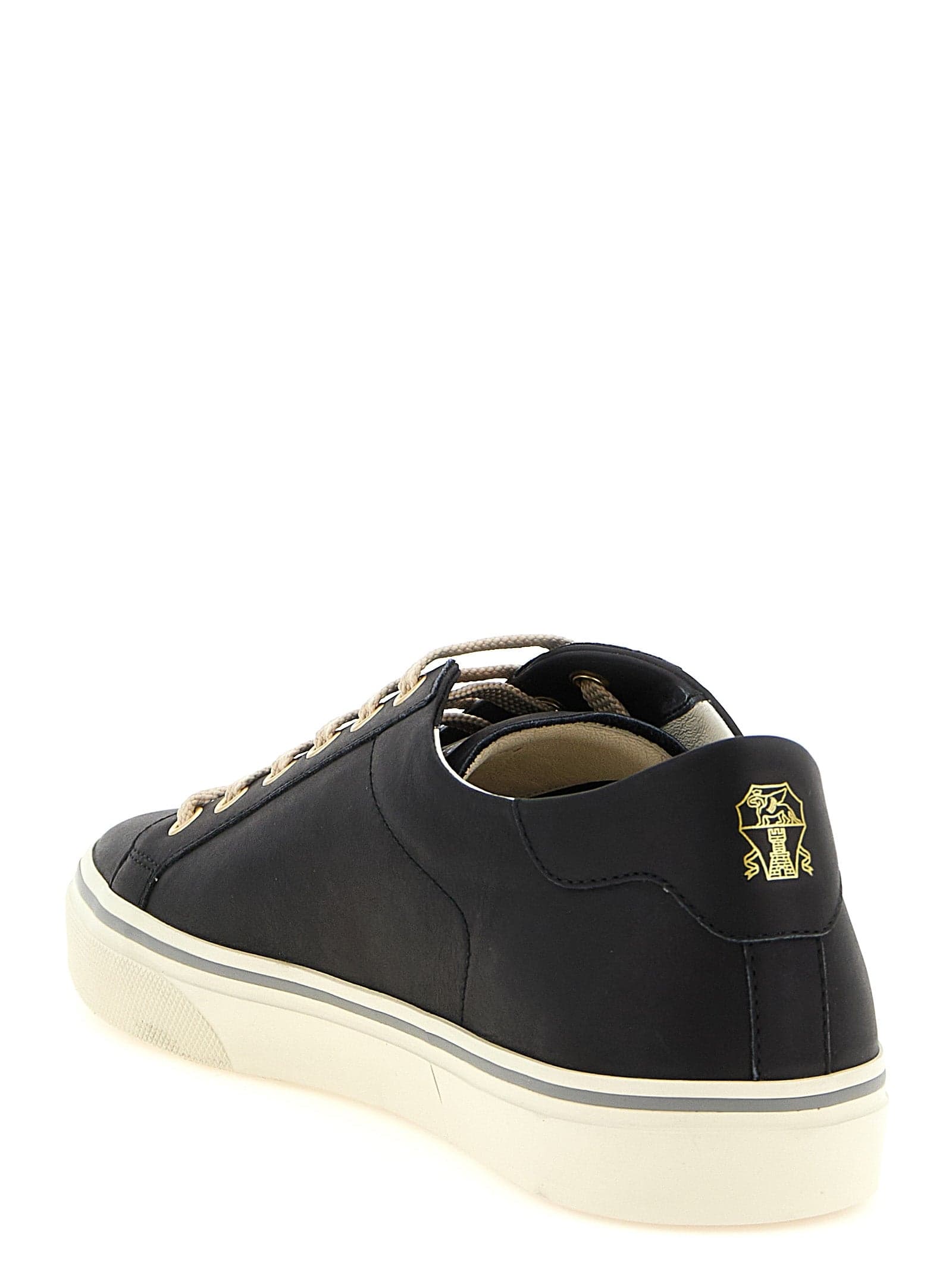 Brunello Cucinelli Black Calfskin Low Top Sneakers - 3
