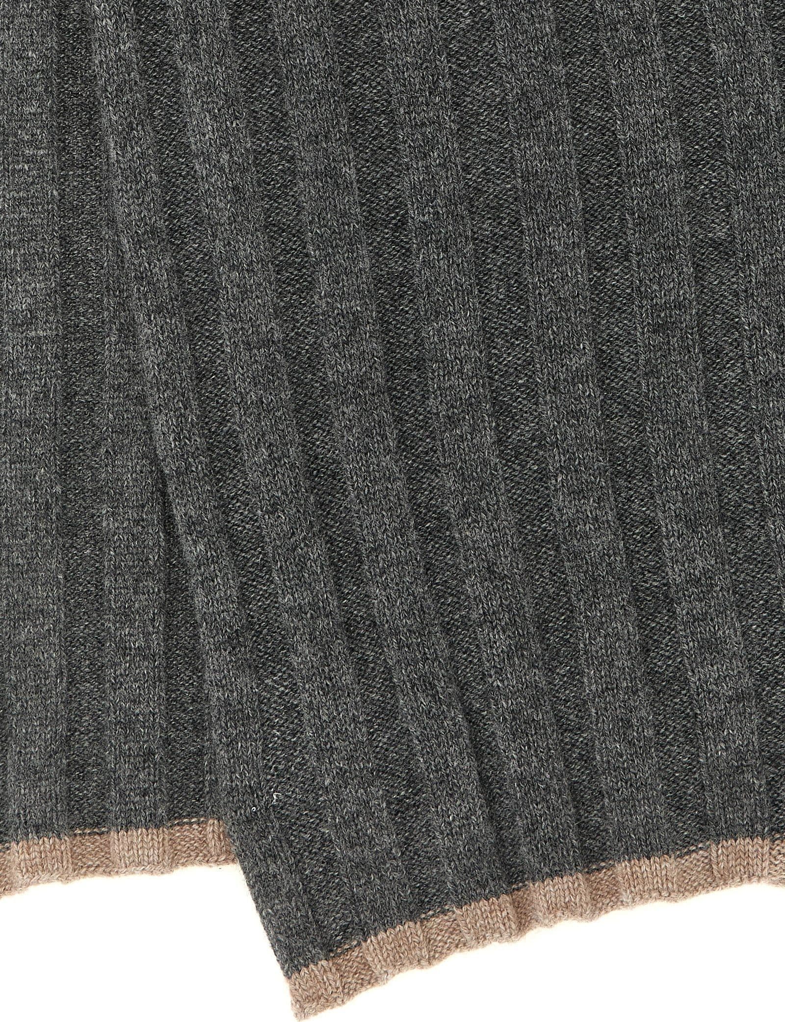 Brunello Cucinelli Gray Cashmere Scarf - 3