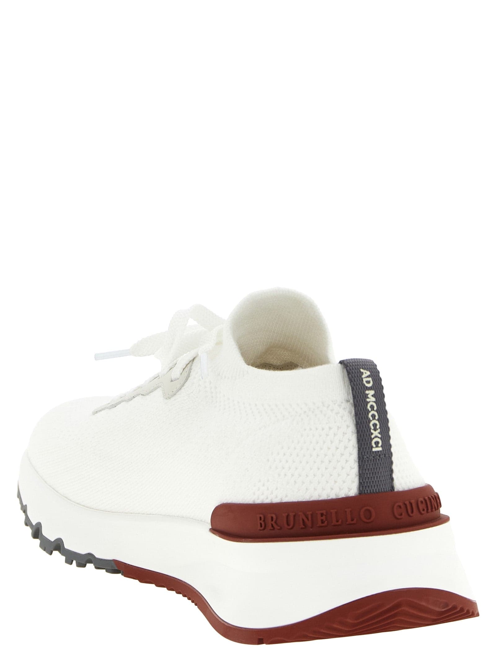 Brunello Cucinelli White Polyethylene Athletic Sneakers - 3