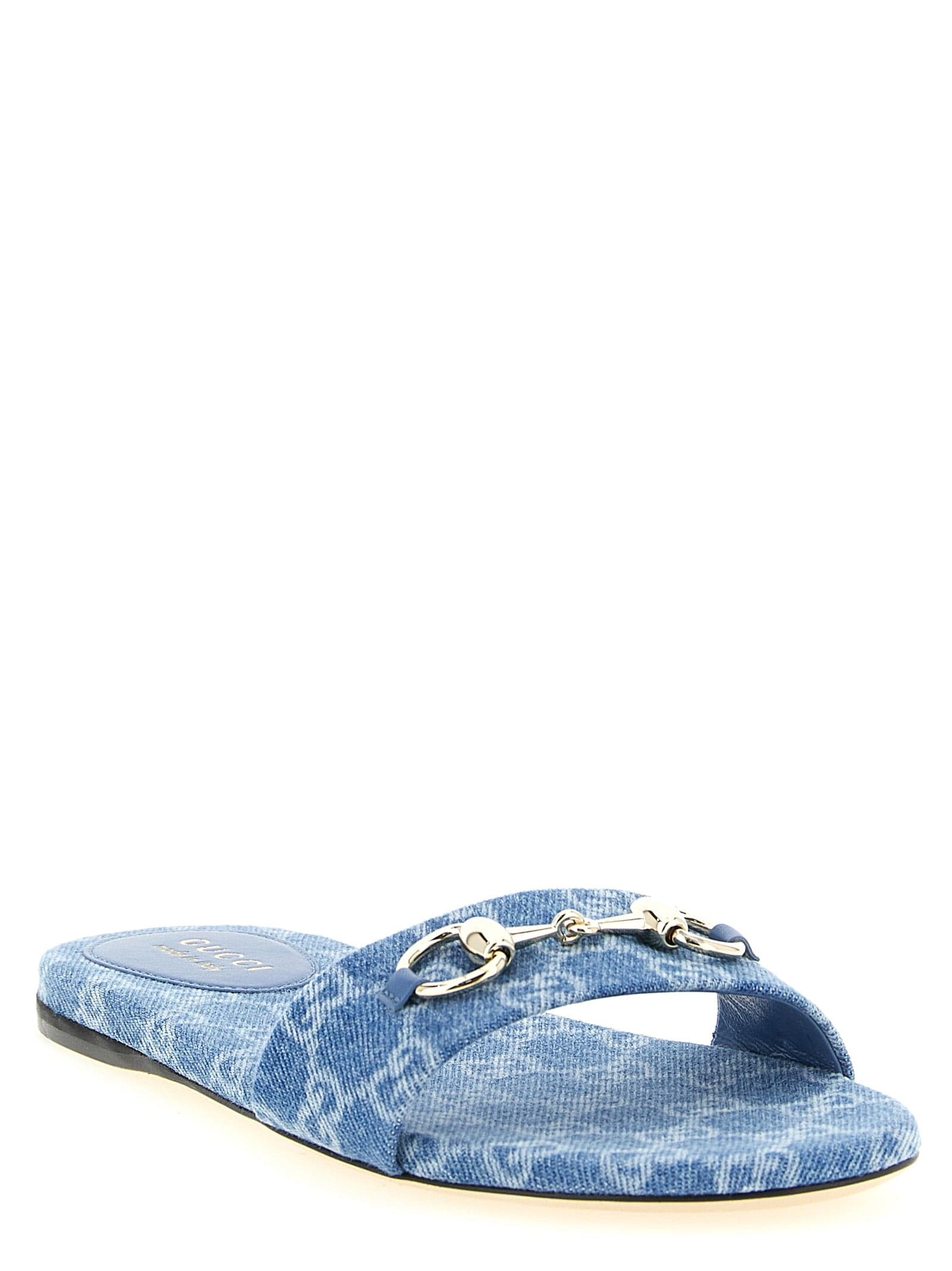 Gucci Blue Cotton Slides - 2