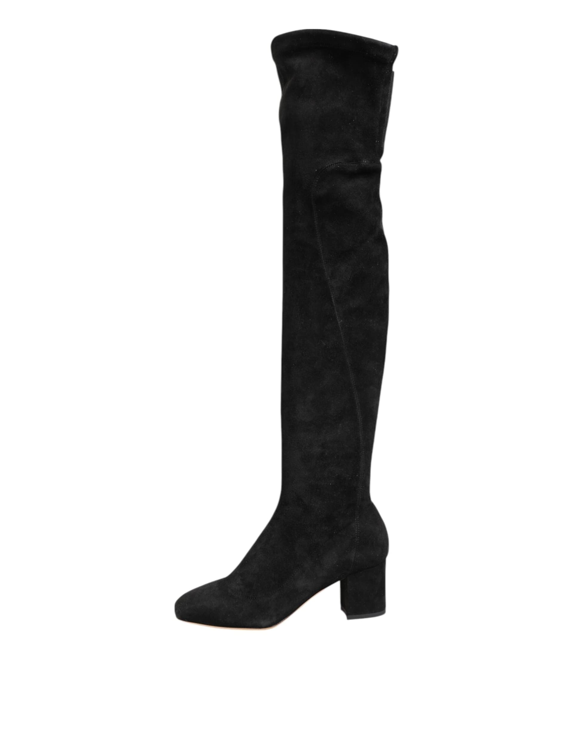 Dolce & Gabbana Black Suede Leather Knee High Boots Shoes - 5