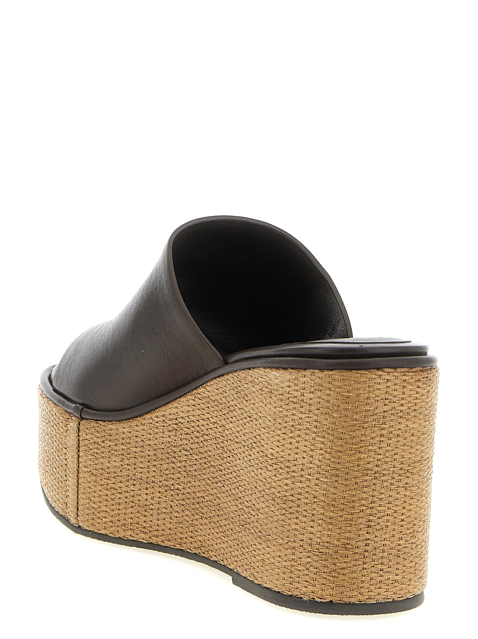 Brunello Cucinelli Brown Calfskin Wedge Sandals - 3