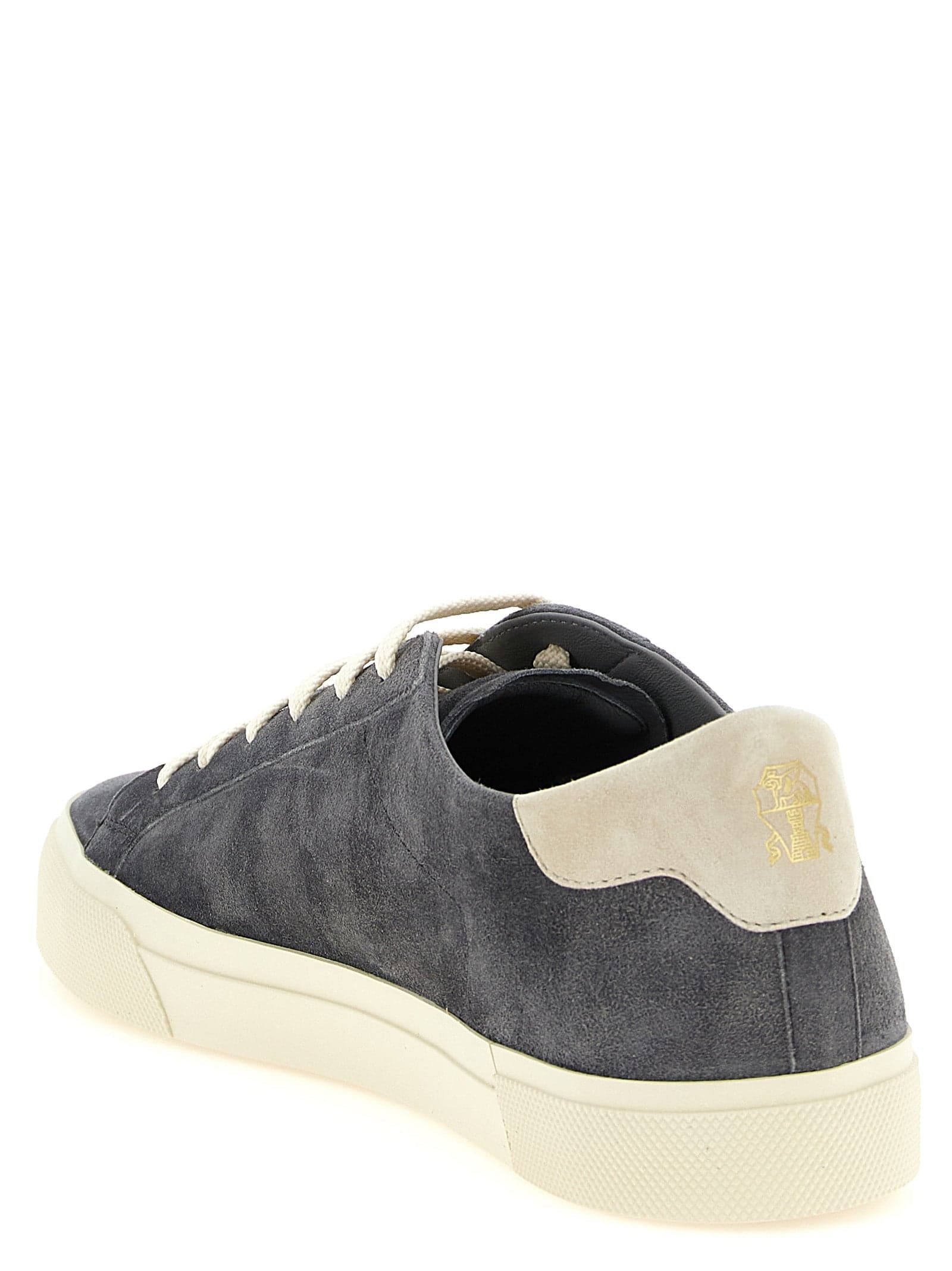 Brunello Cucinelli Gray Calfskin Sneakers - 3