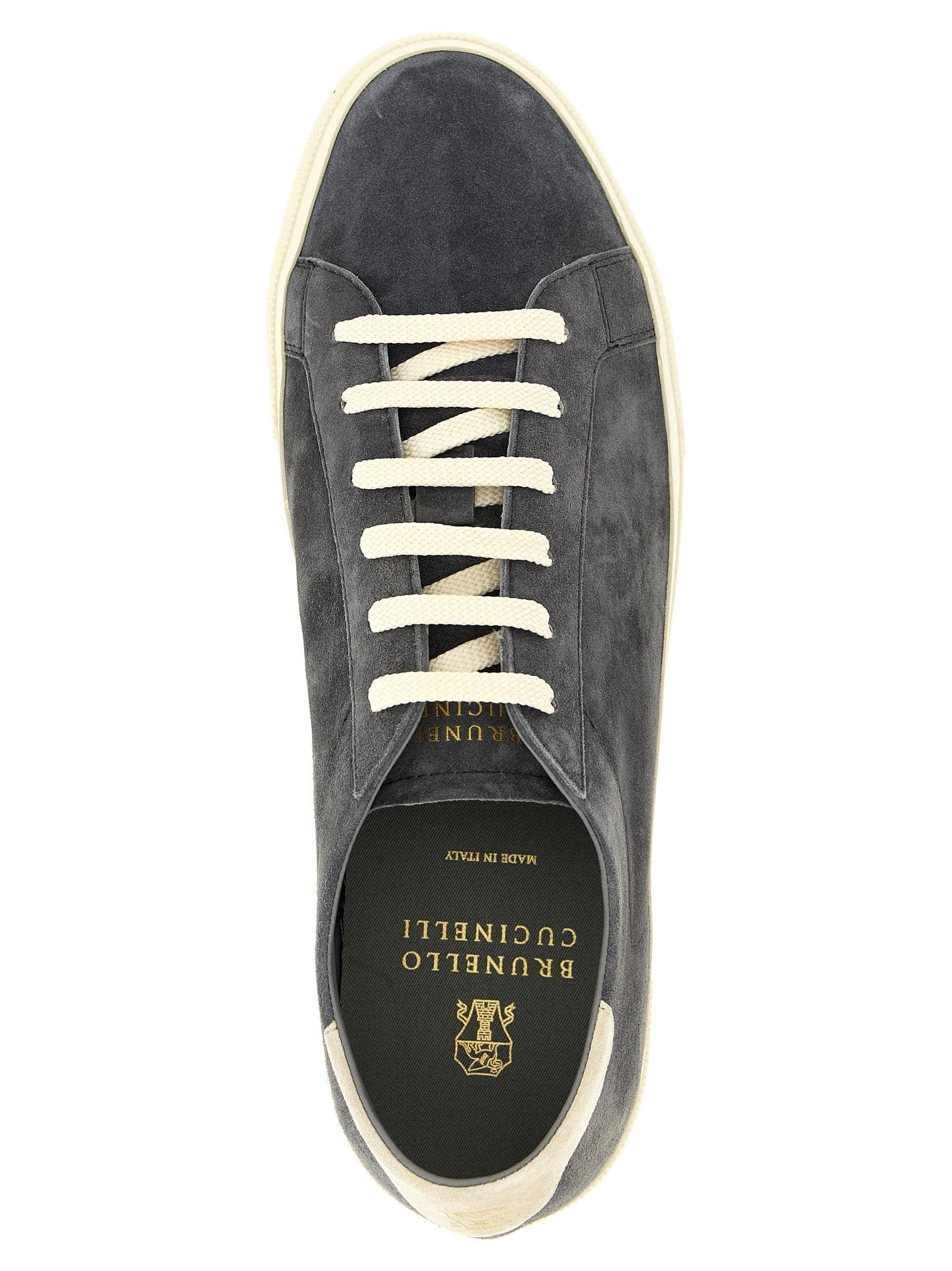 Brunello Cucinelli Gray Calfskin Sneakers - 4