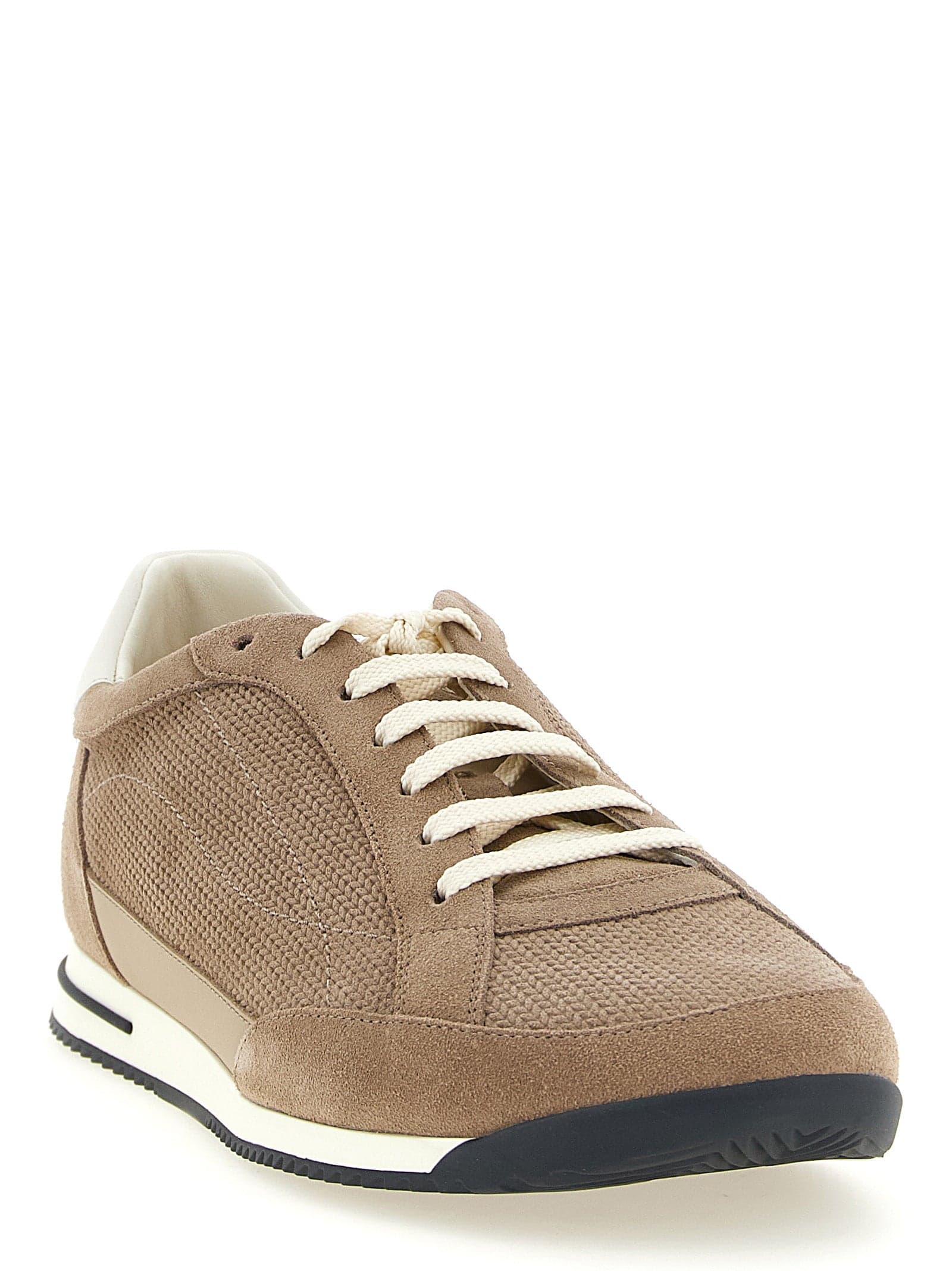 Brunello Cucinelli Beige Calfskin Low Top Sneakers - 2