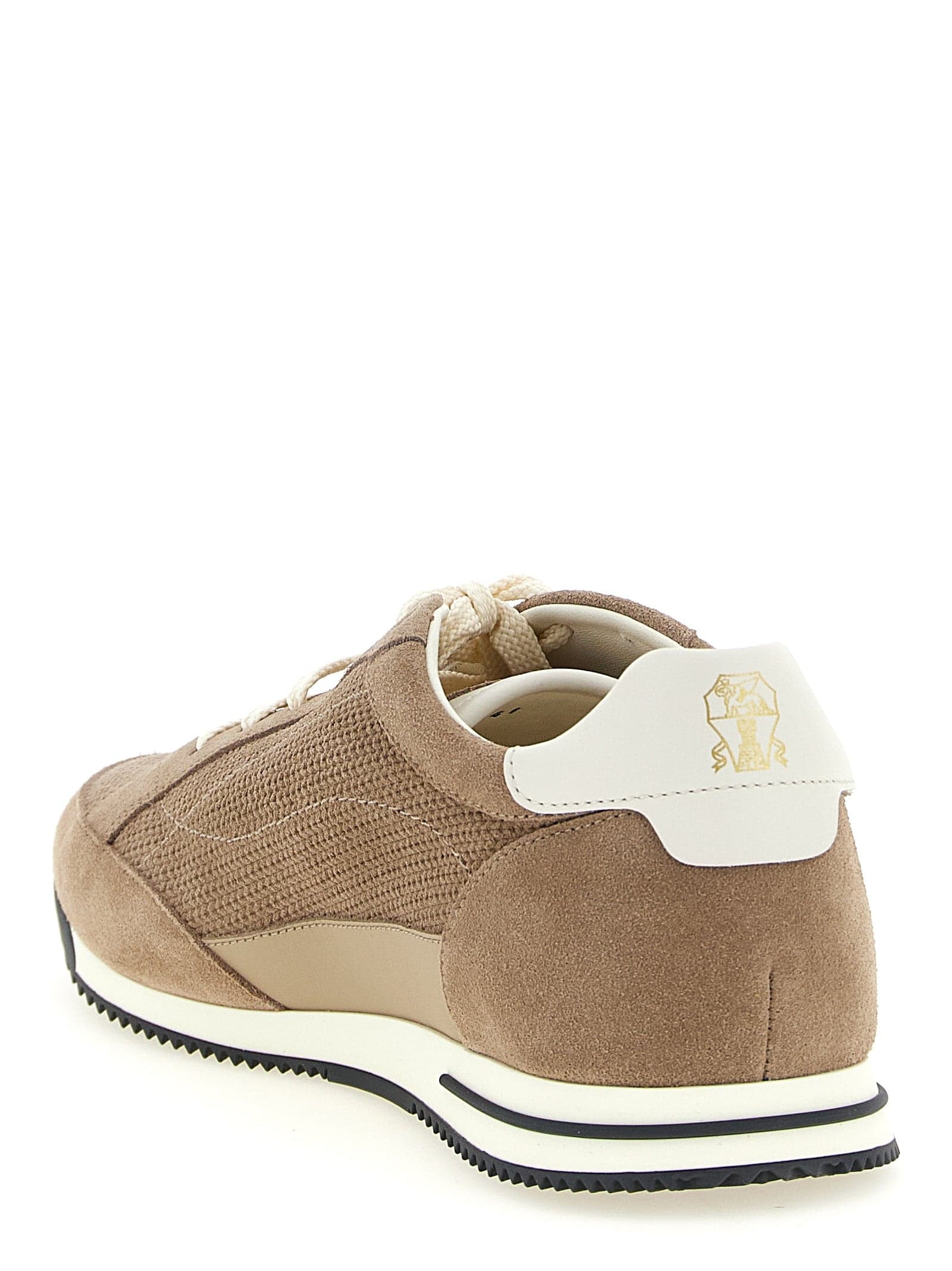 Brunello Cucinelli Beige Calfskin Low Top Sneakers - 3