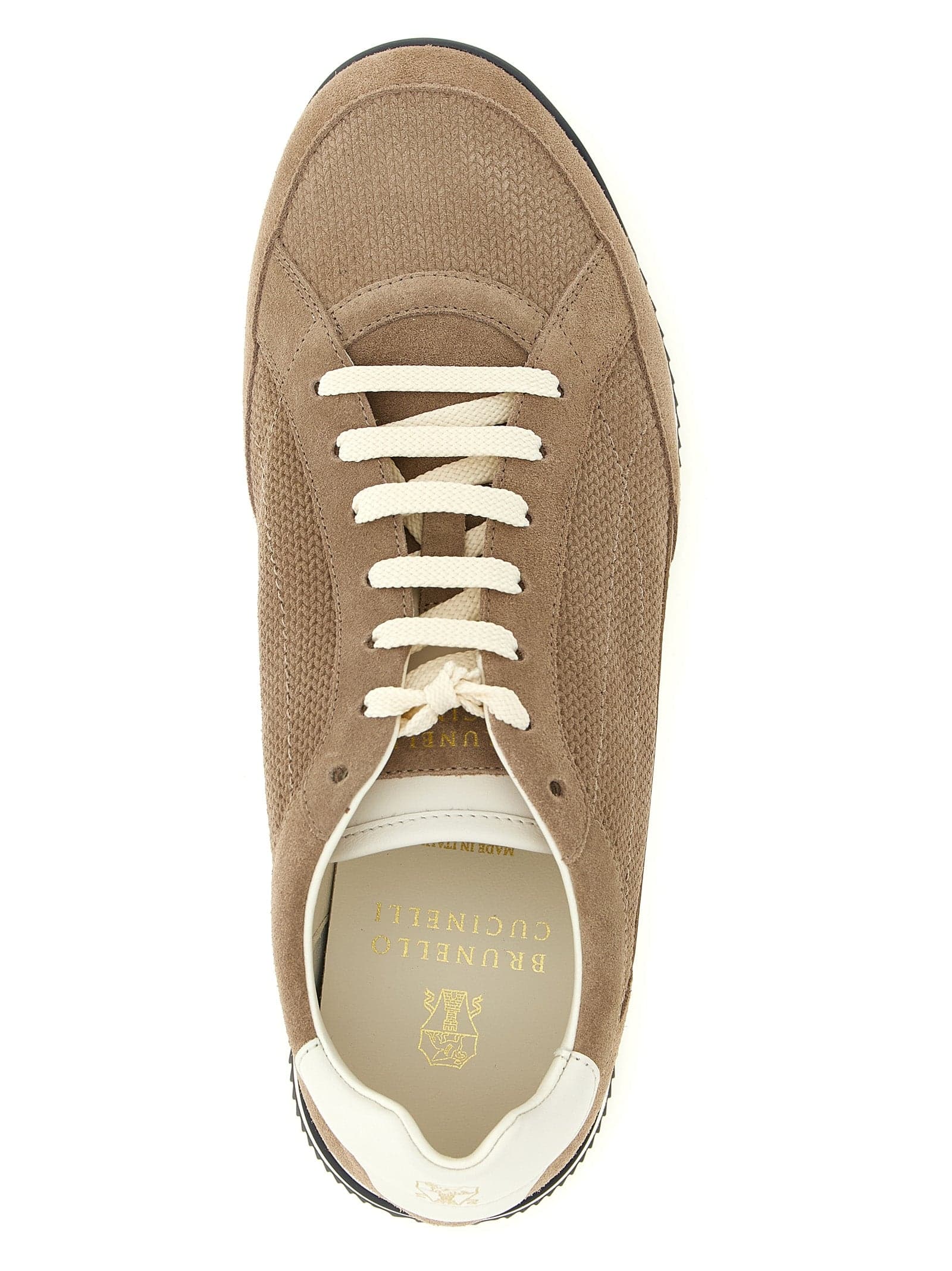 Brunello Cucinelli Beige Calfskin Low Top Sneakers - 4
