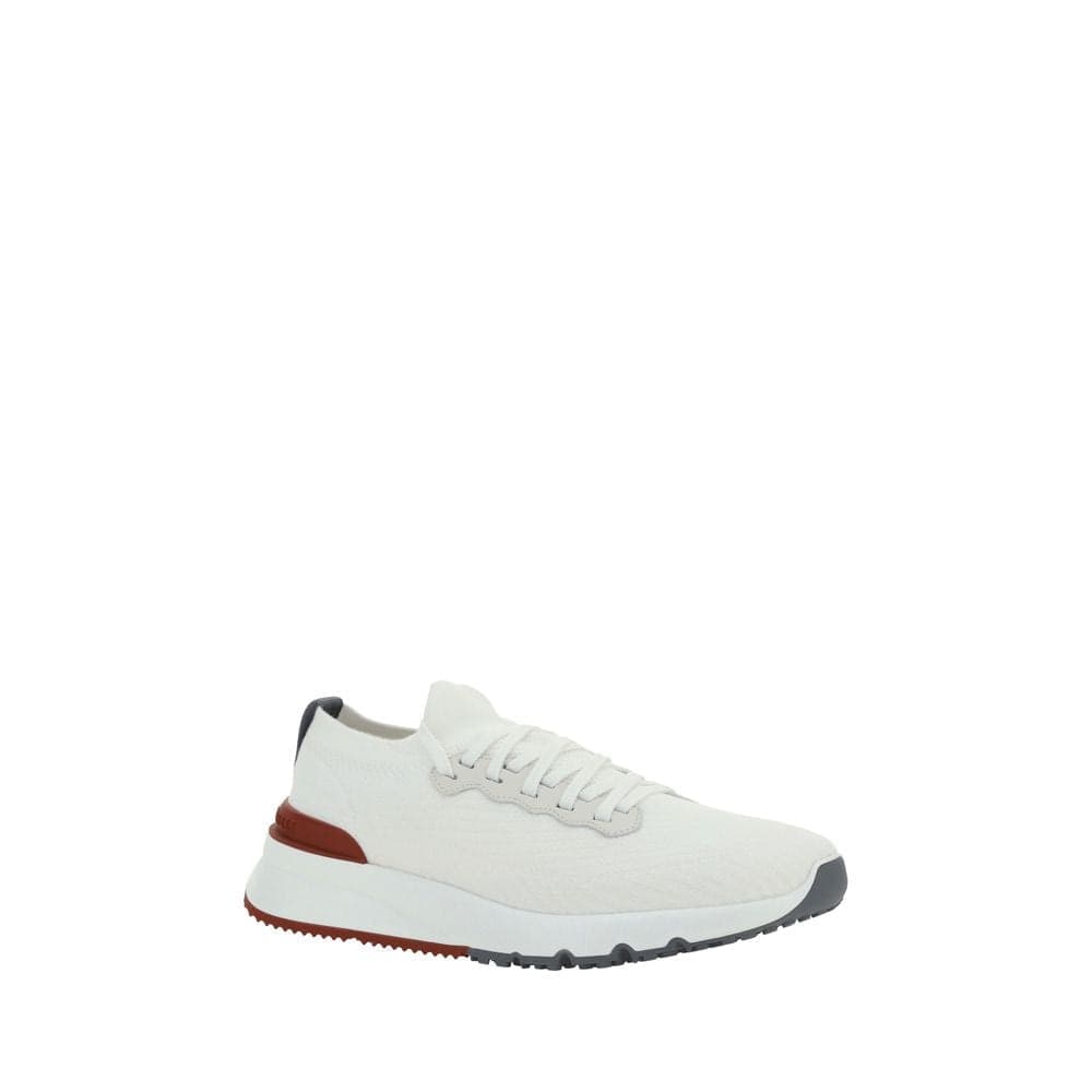 Brunello Cucinelli White Cotton Low Top Sneakers - 2