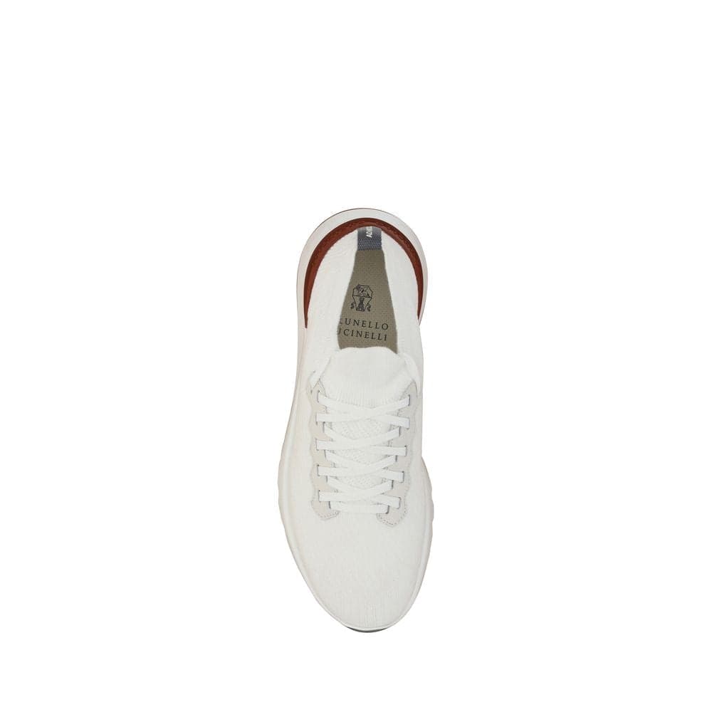 Brunello Cucinelli White Cotton Low Top Sneakers - 4