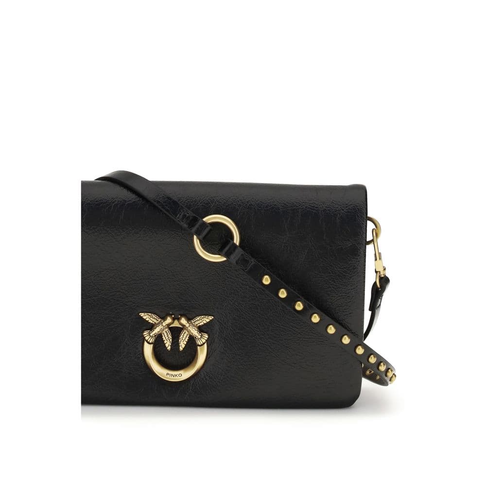 PINKO Black Goatskin Shoulder Bag - 4
