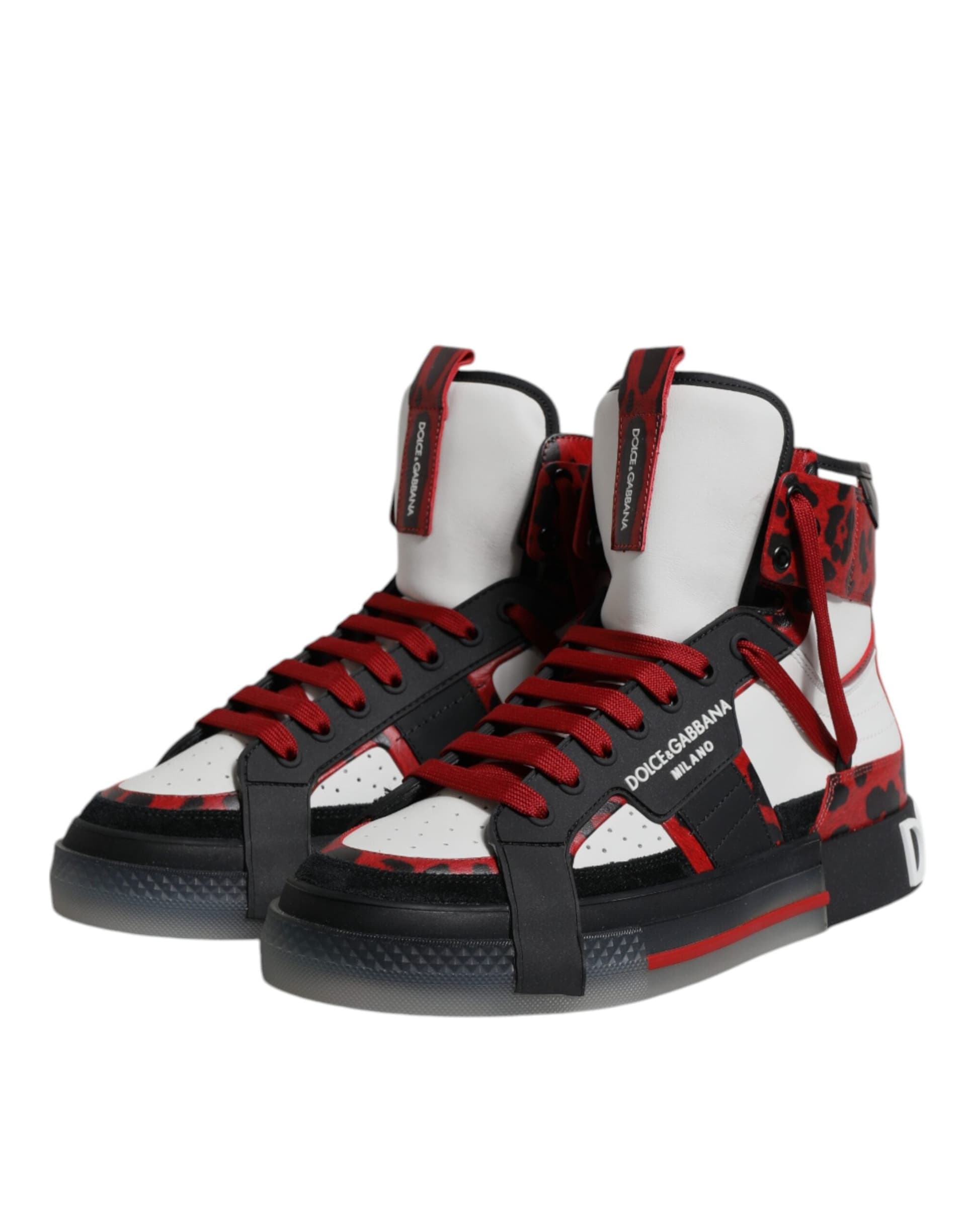 Dolce & Gabbana Multicolor Leather High Top Sneakers Shoes - 3