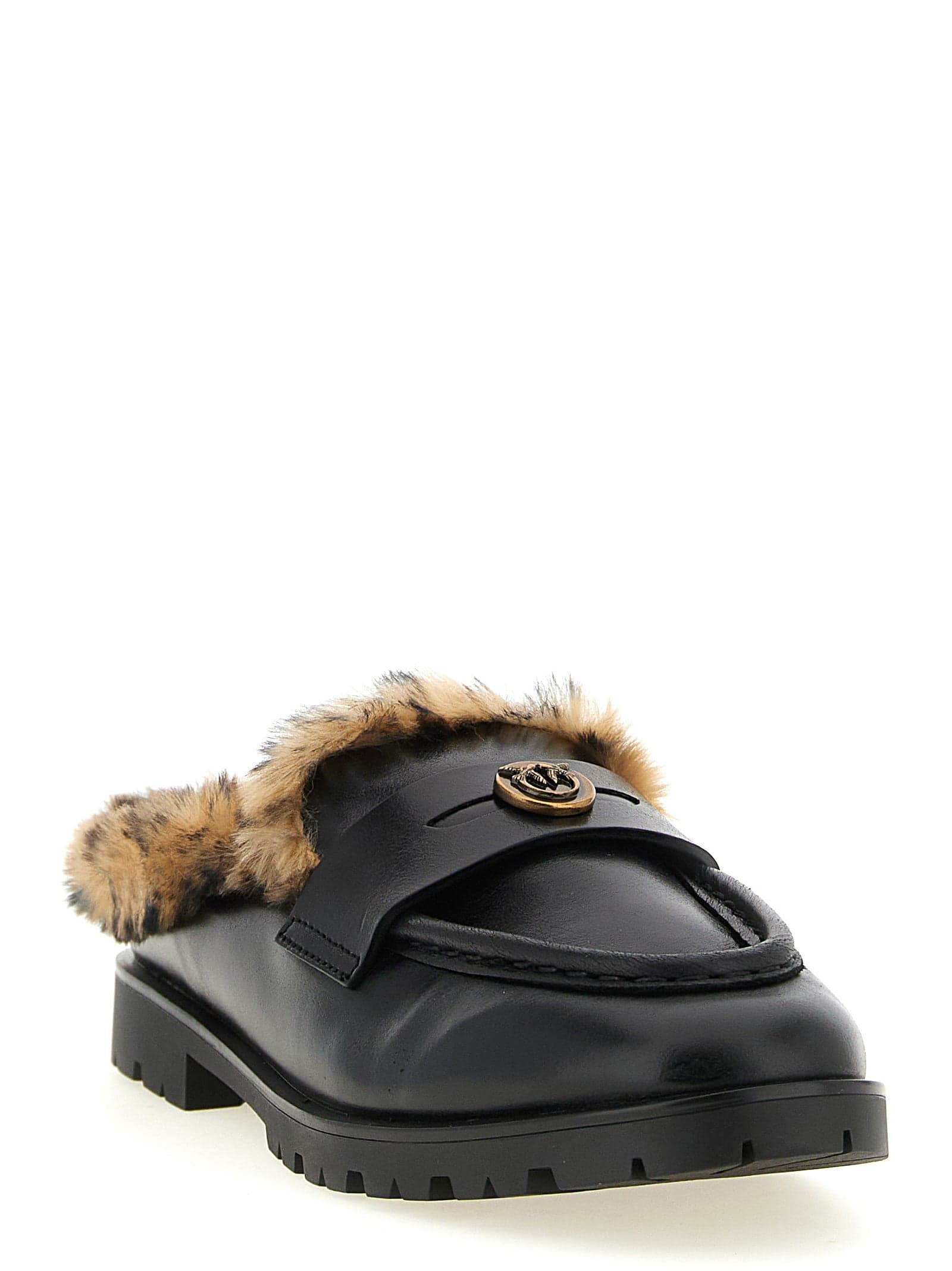 PINKO Black Cowhide Mules - 2
