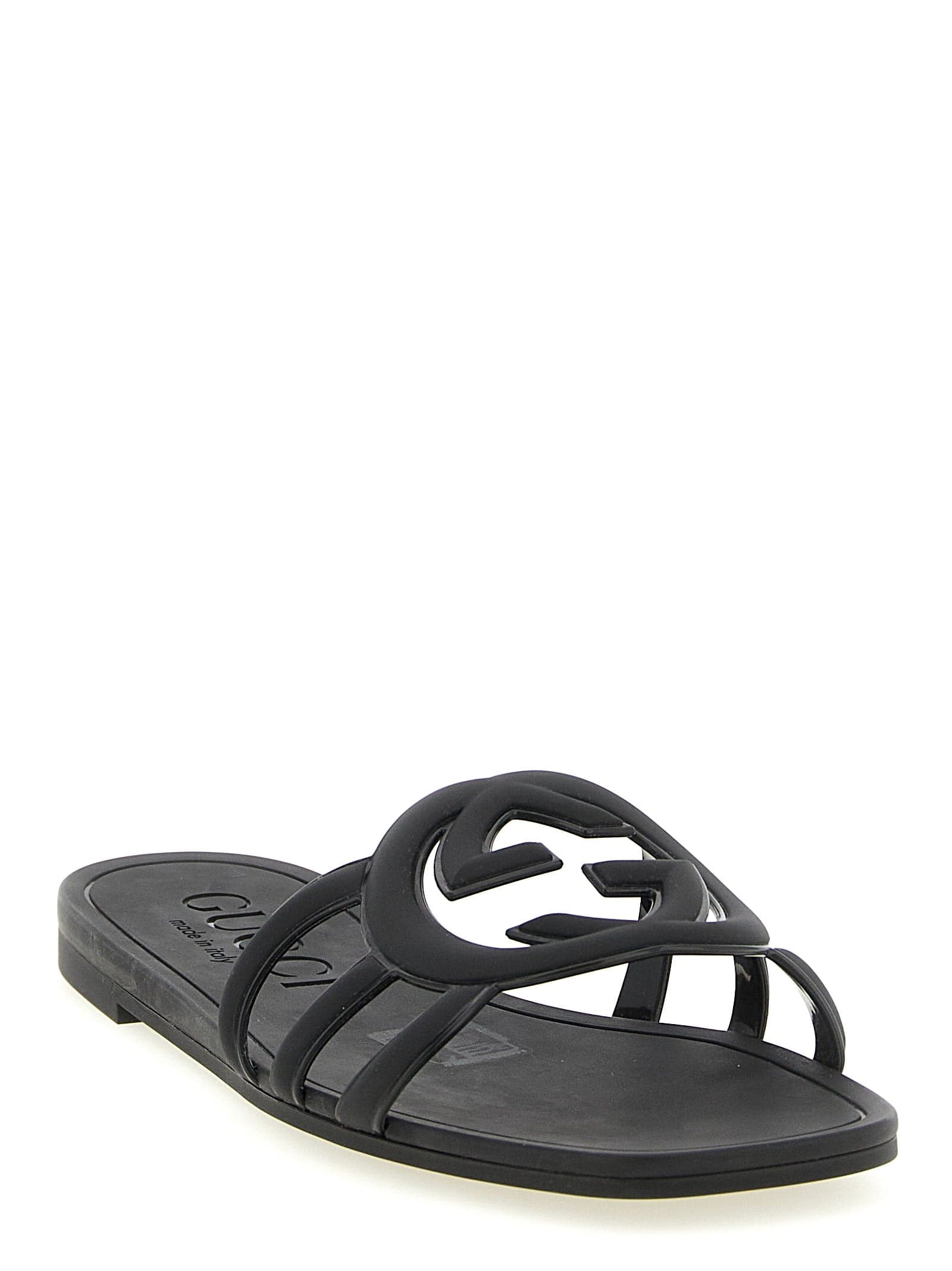 Gucci Black Rubber Slides - 2