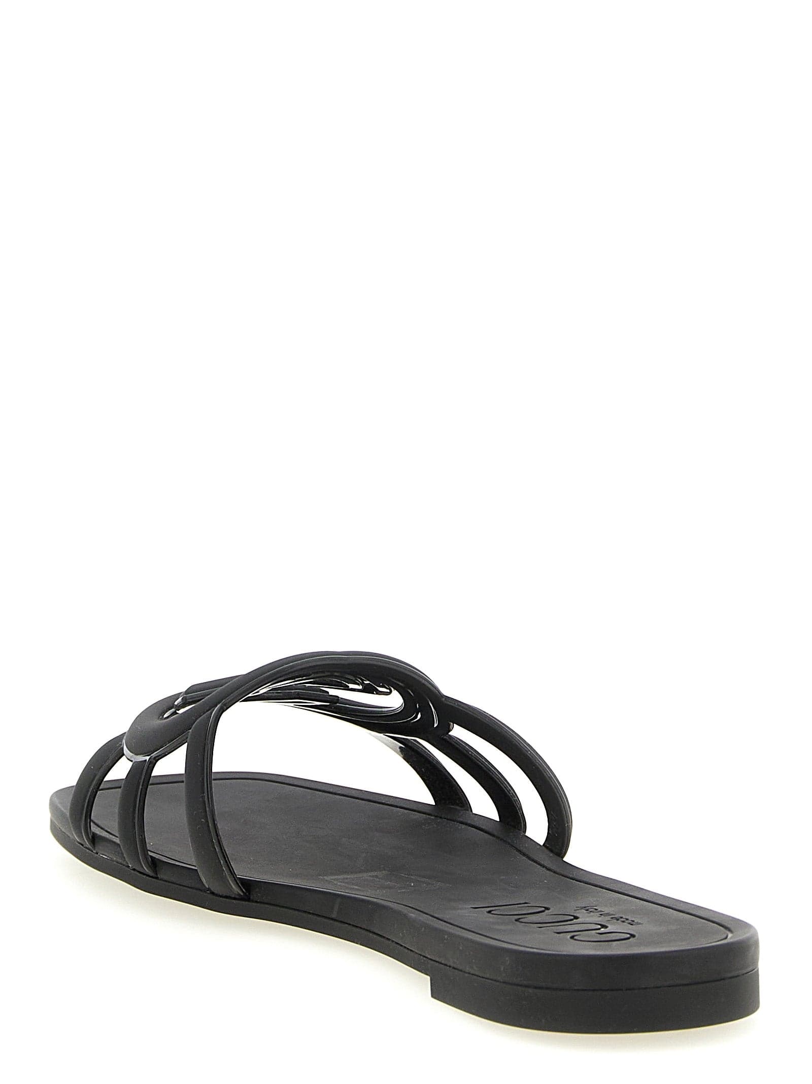 Gucci Black Rubber Slides - 3