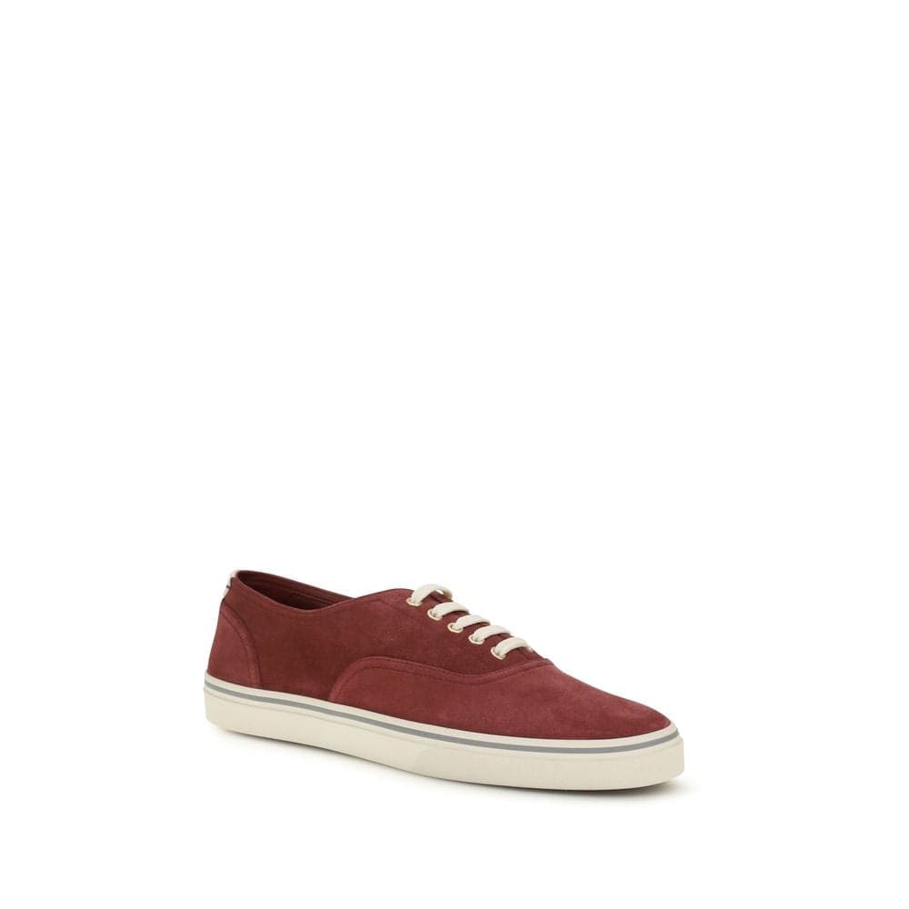Brunello Cucinelli Bordeaux Calf Leather Bos Taurus Low Top Sneakers - 2