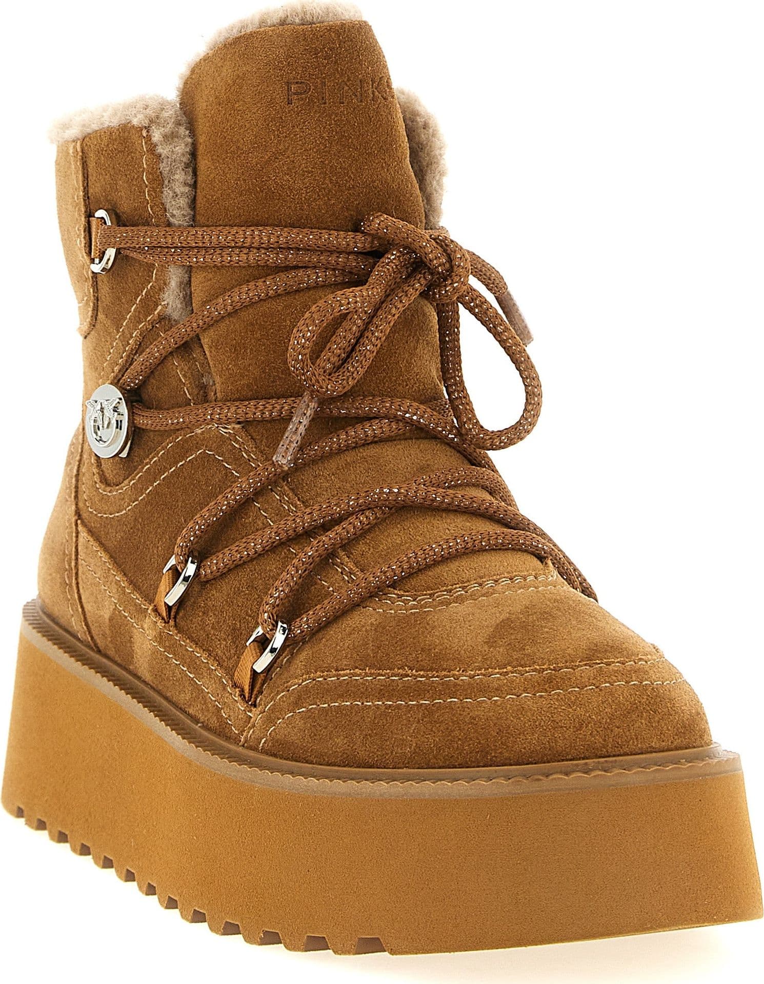 PINKO Brown Cowhide Flat Boots - 2