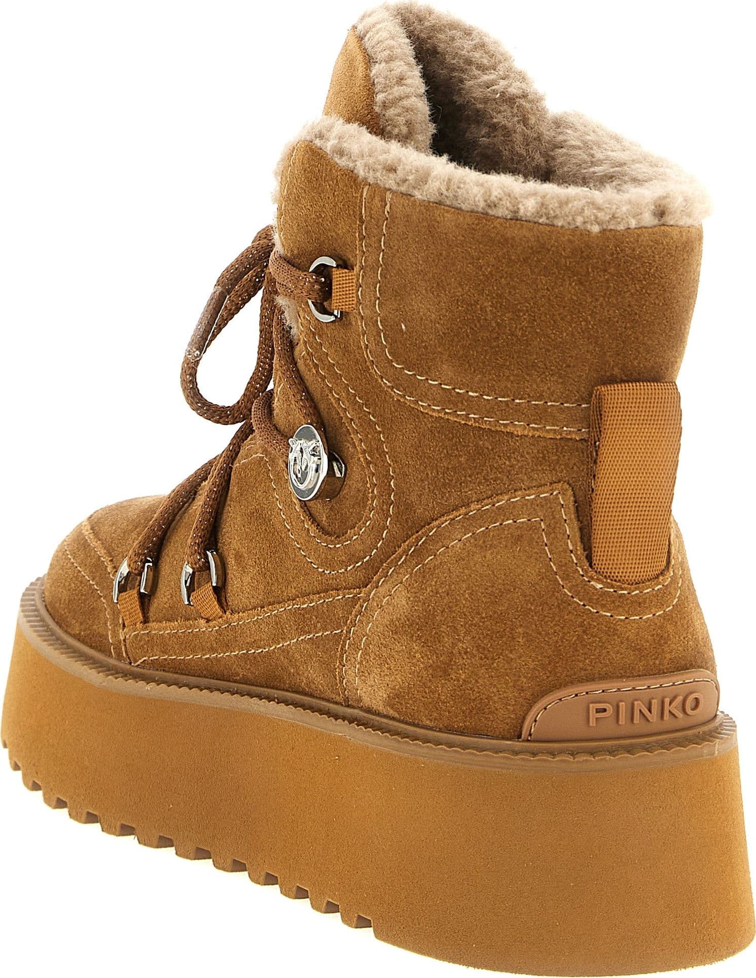PINKO Brown Cowhide Flat Boots - 3