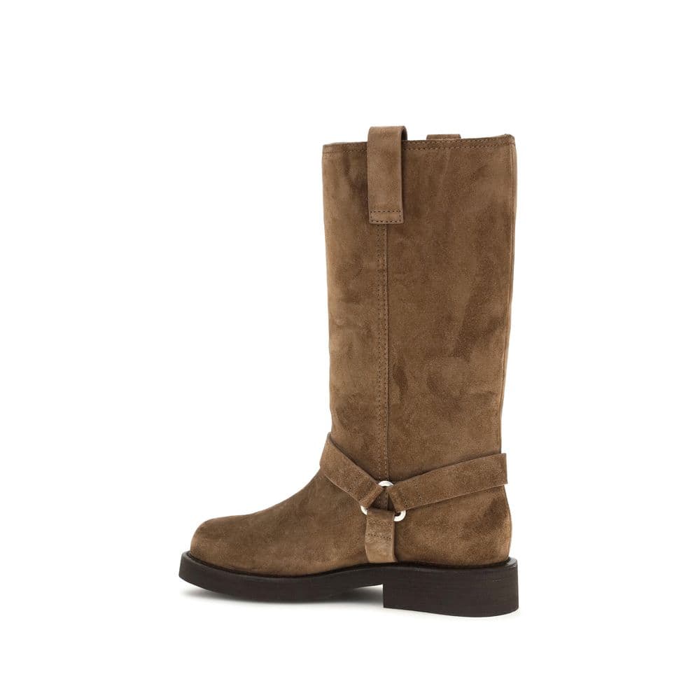 Brunello Cucinelli Brown Calf Leather Bos Taurus Flat Boots - 3