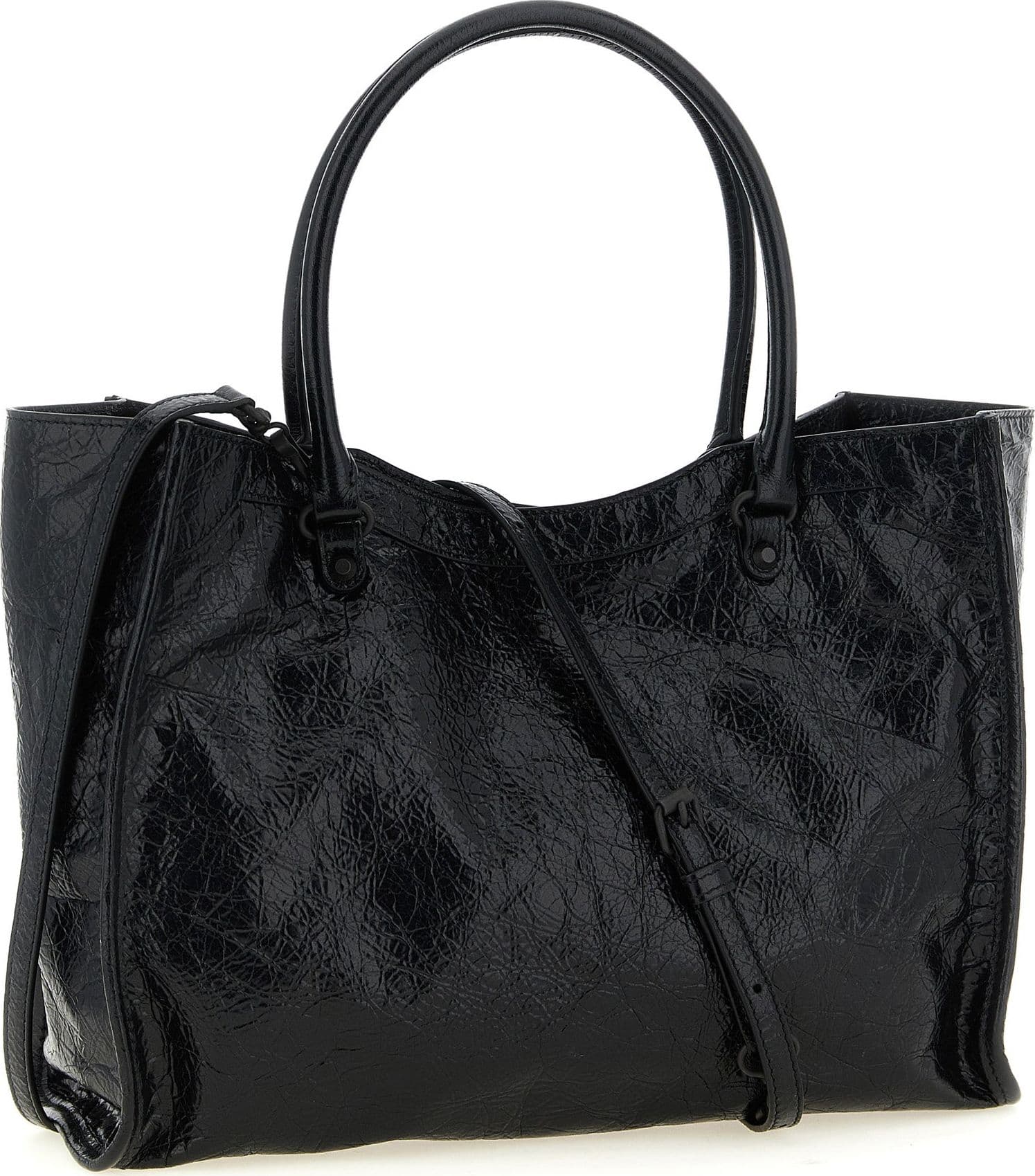 Balenciaga Black Lamb Leather Tote Bag - 2