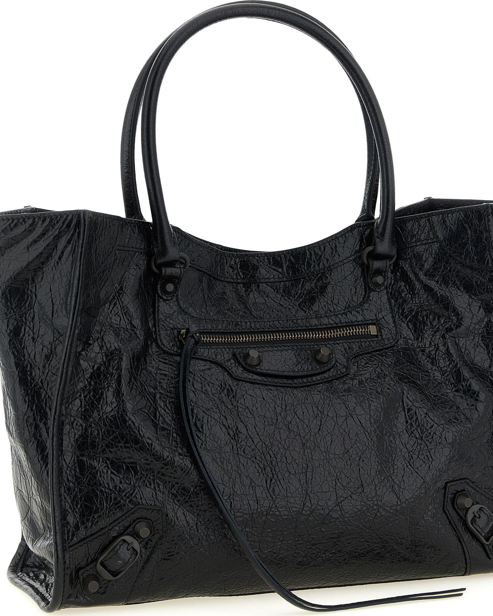 Balenciaga Black Lamb Leather Tote Bag - 3