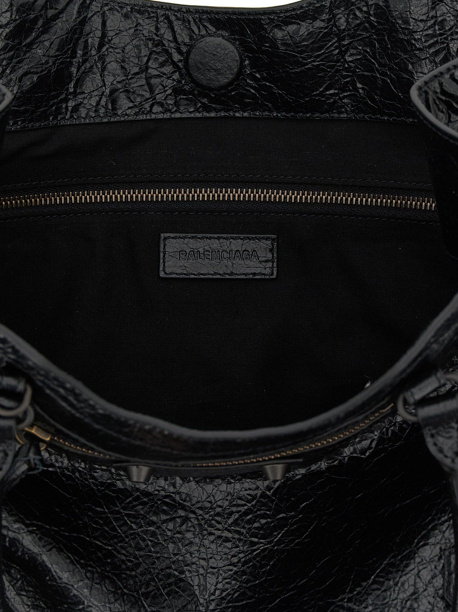 Balenciaga Black Lamb Leather Tote Bag - 4
