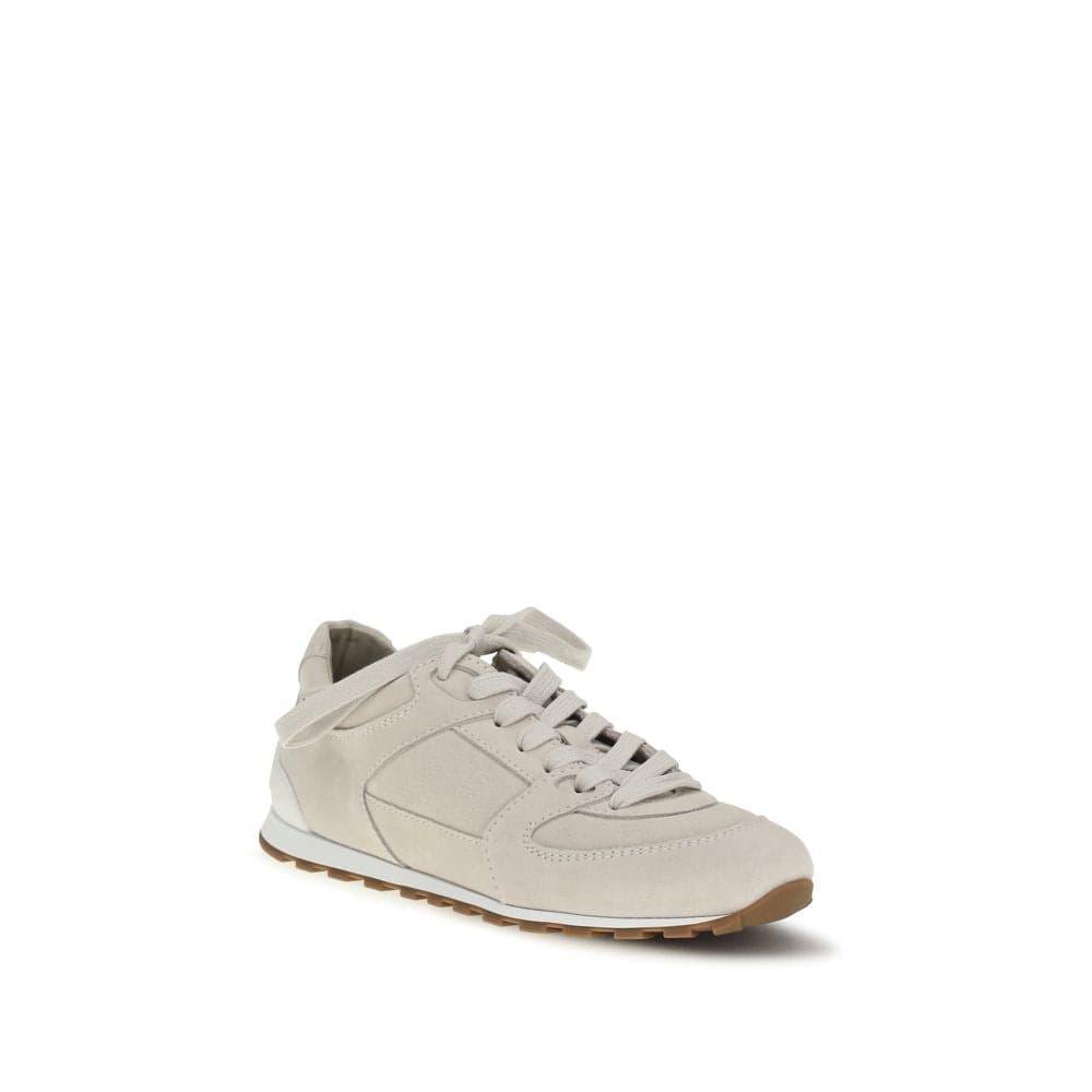 Brunello Cucinelli Beige Calf Leather Bos Taurus Low Top Sneakers - 2