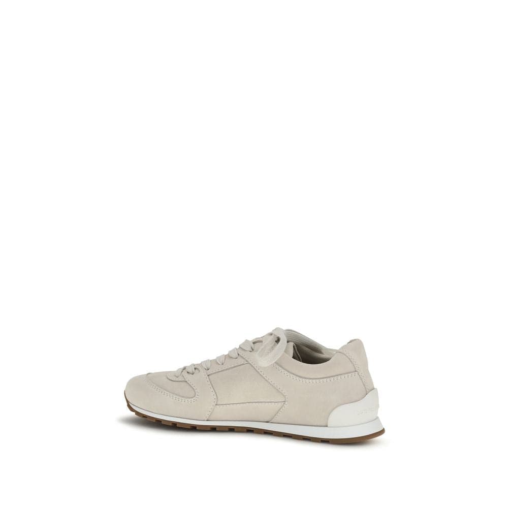 Brunello Cucinelli Beige Calf Leather Bos Taurus Low Top Sneakers - 3