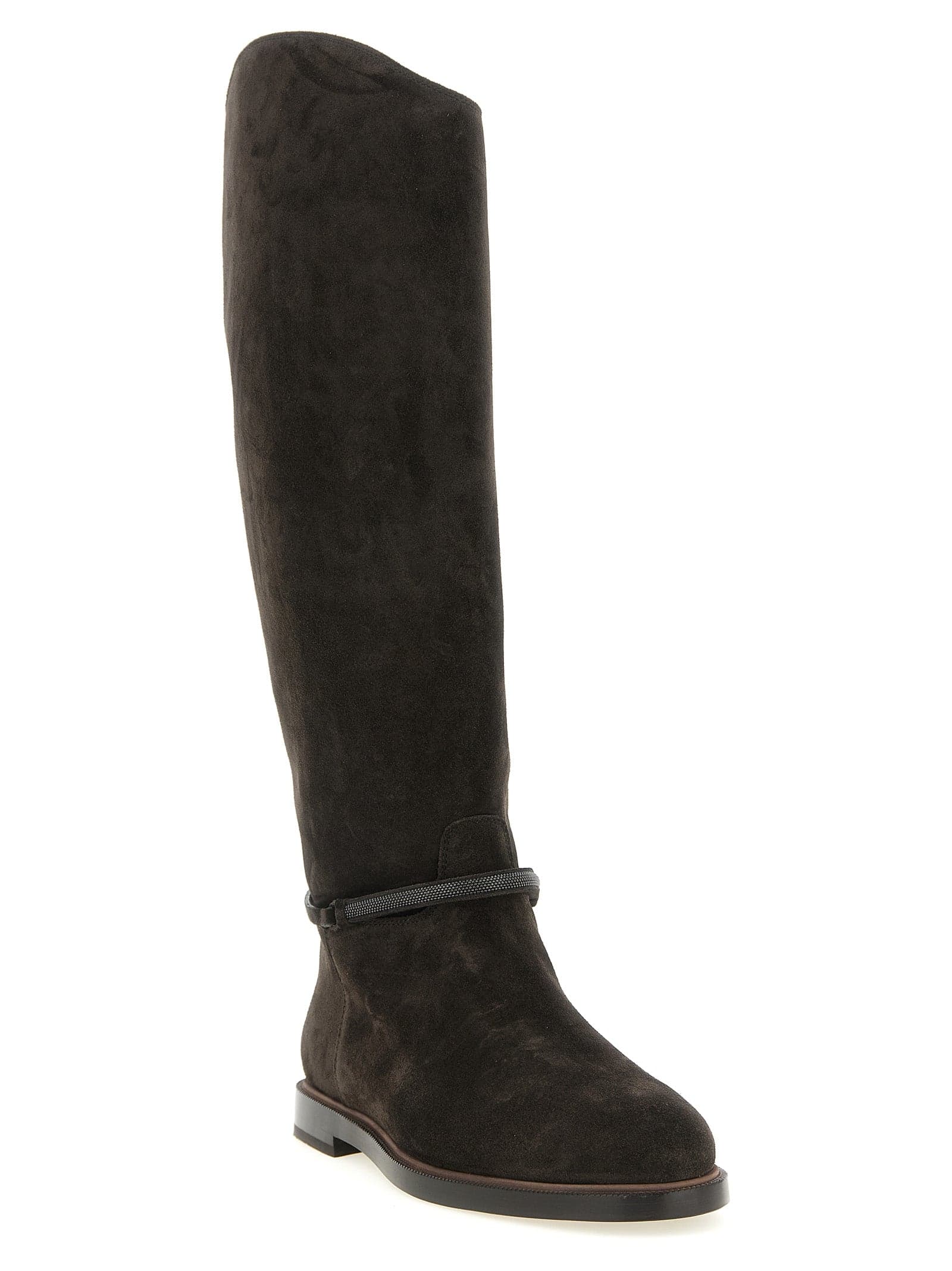 Brunello Cucinelli Black Calfskin Over The Knee - 2