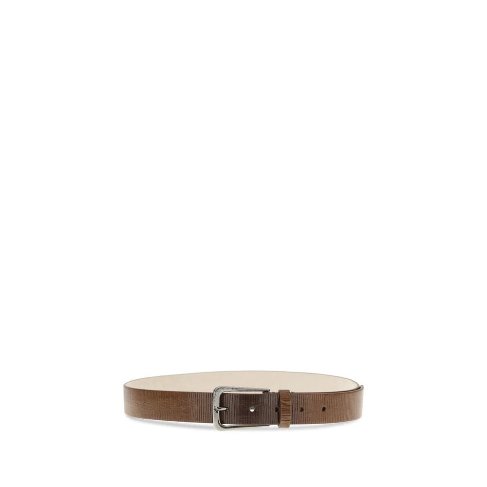 Brunello Cucinelli Brown Calf Leather Bos Taurus Regular Belt - 2