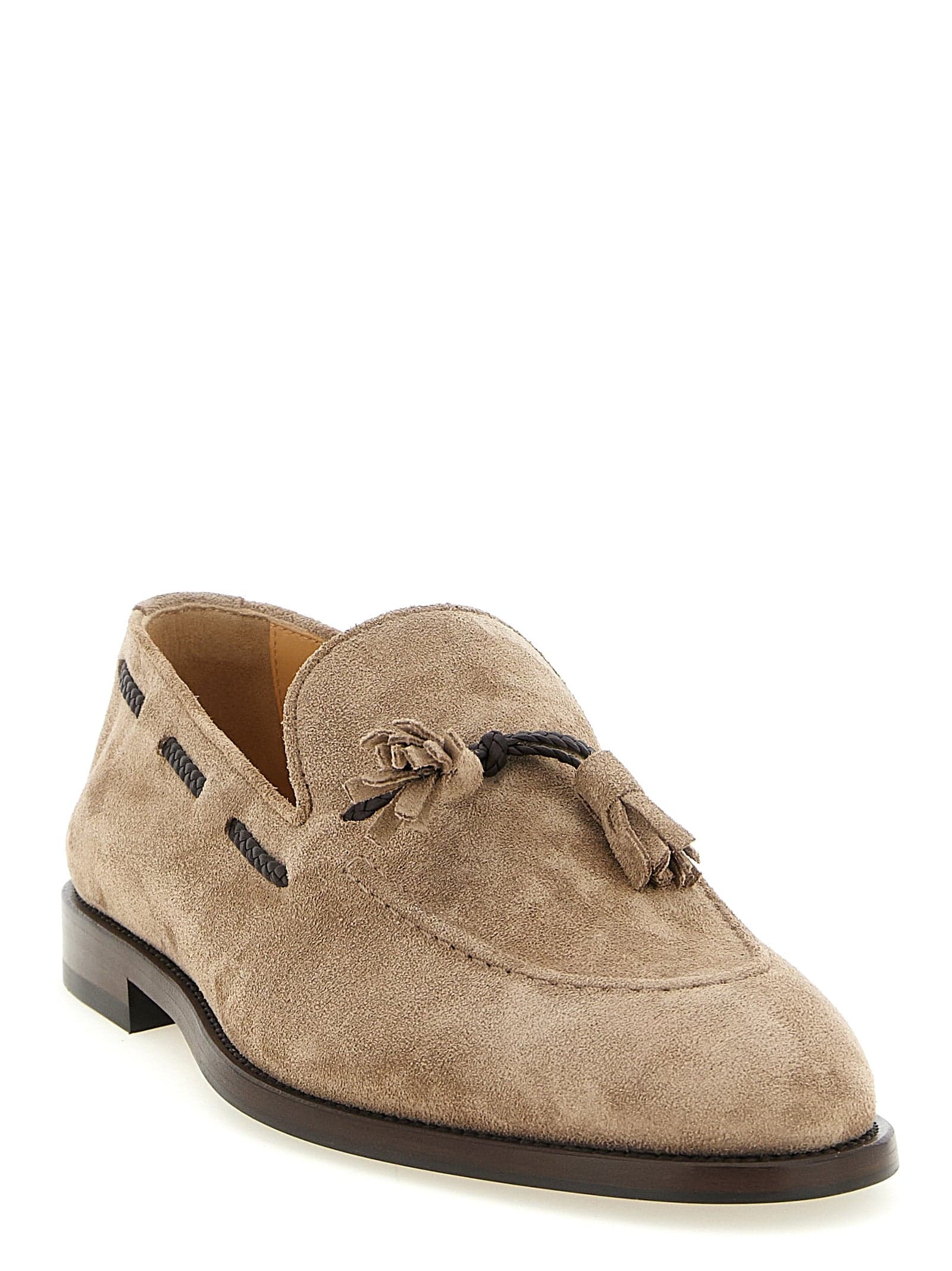 Brunello Cucinelli Brown Calfskin Slip-On Loafers - 2